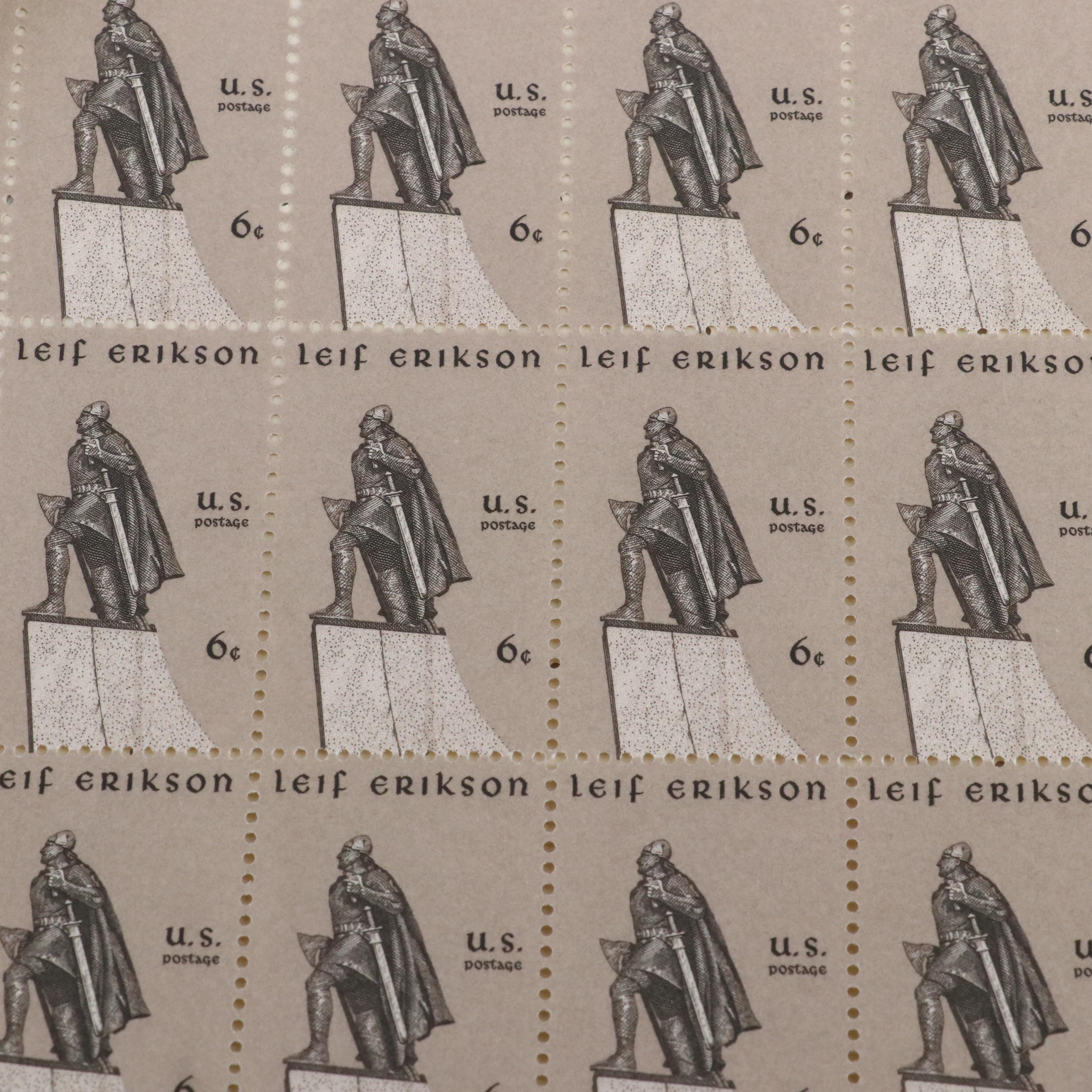 Three Folders of Vintage Mint Condition U.S. Postage Stamp Sheets