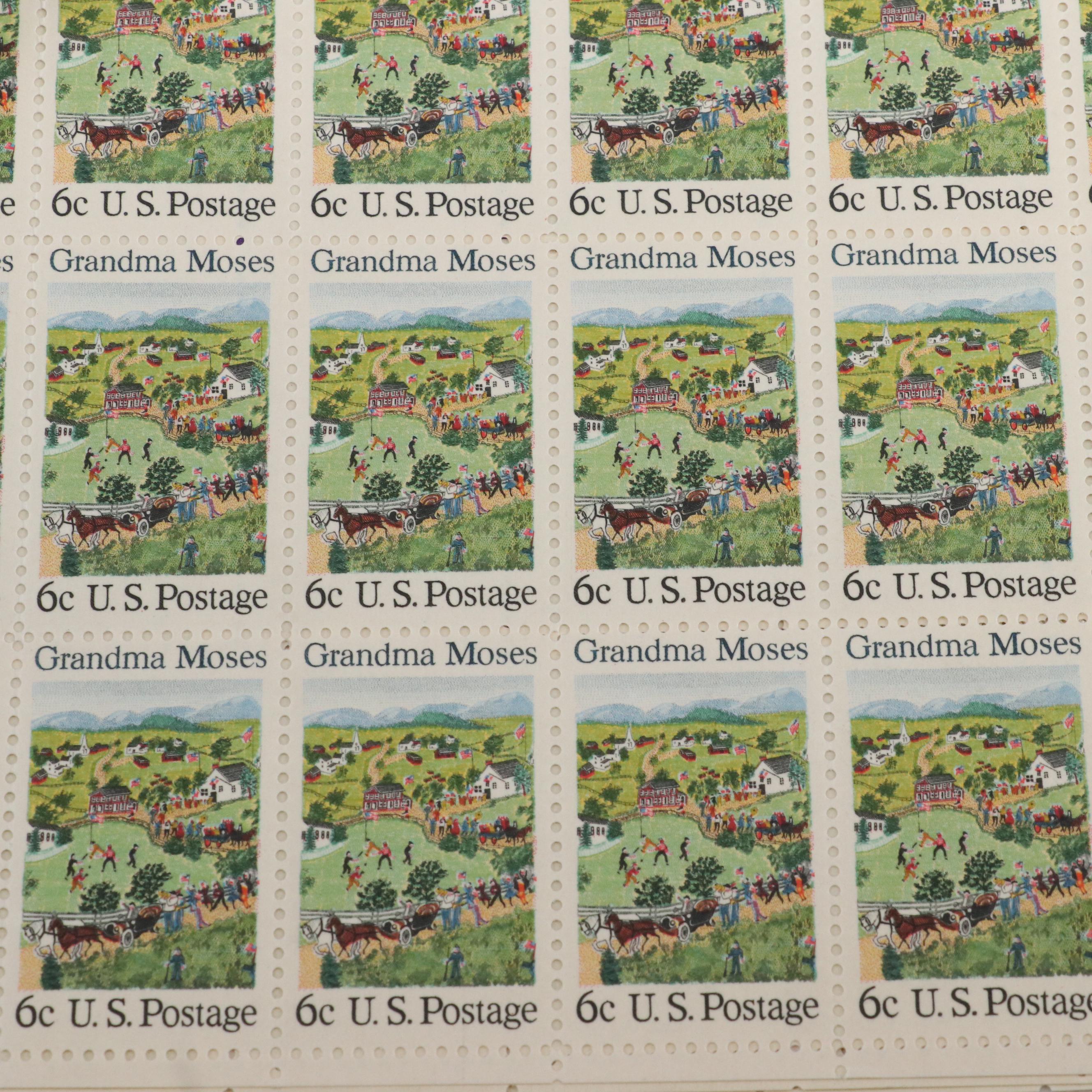 Three Folders of Vintage Mint Condition U.S. Postage Stamp Sheets