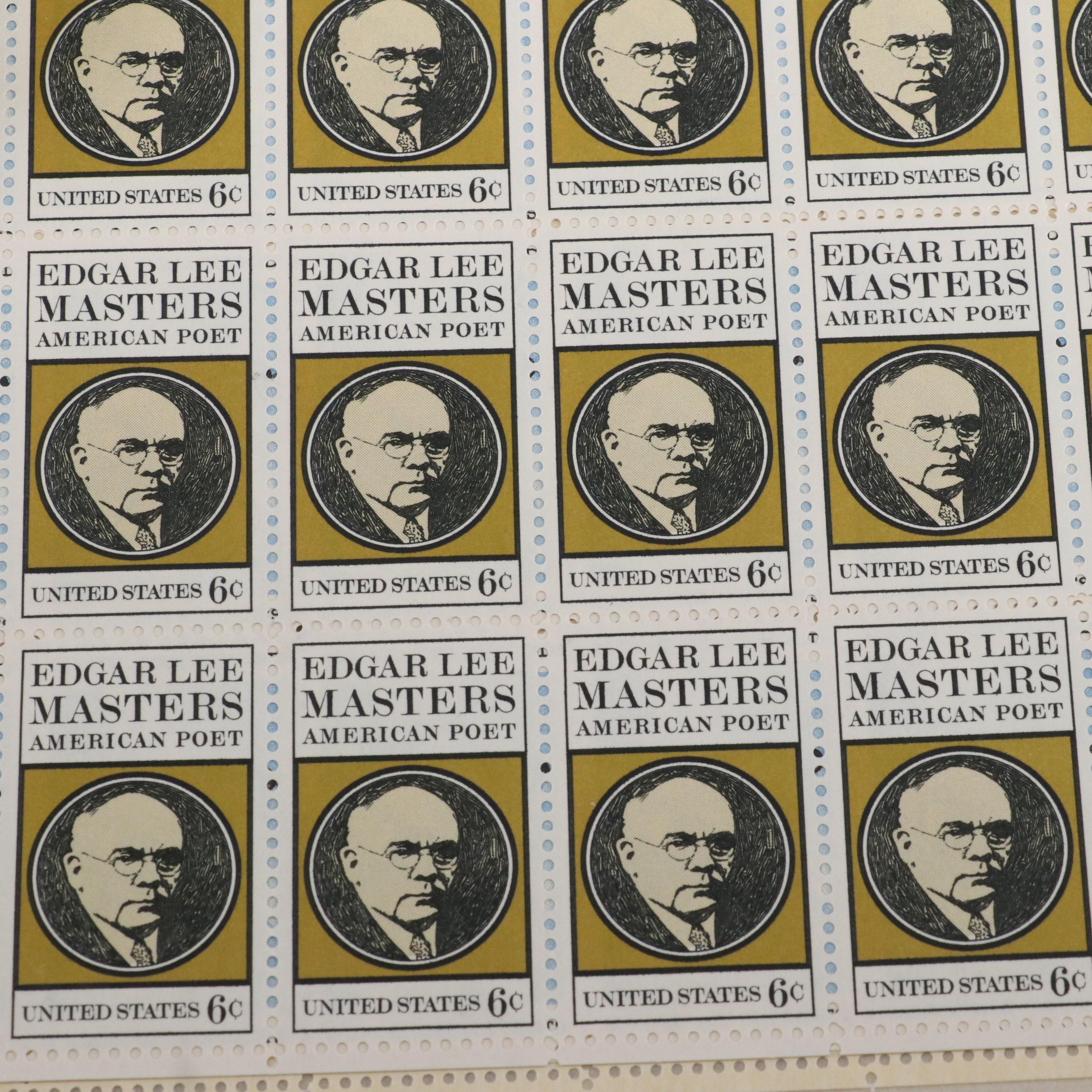 Three Folders of Vintage Mint Condition U.S. Postage Stamp Sheets