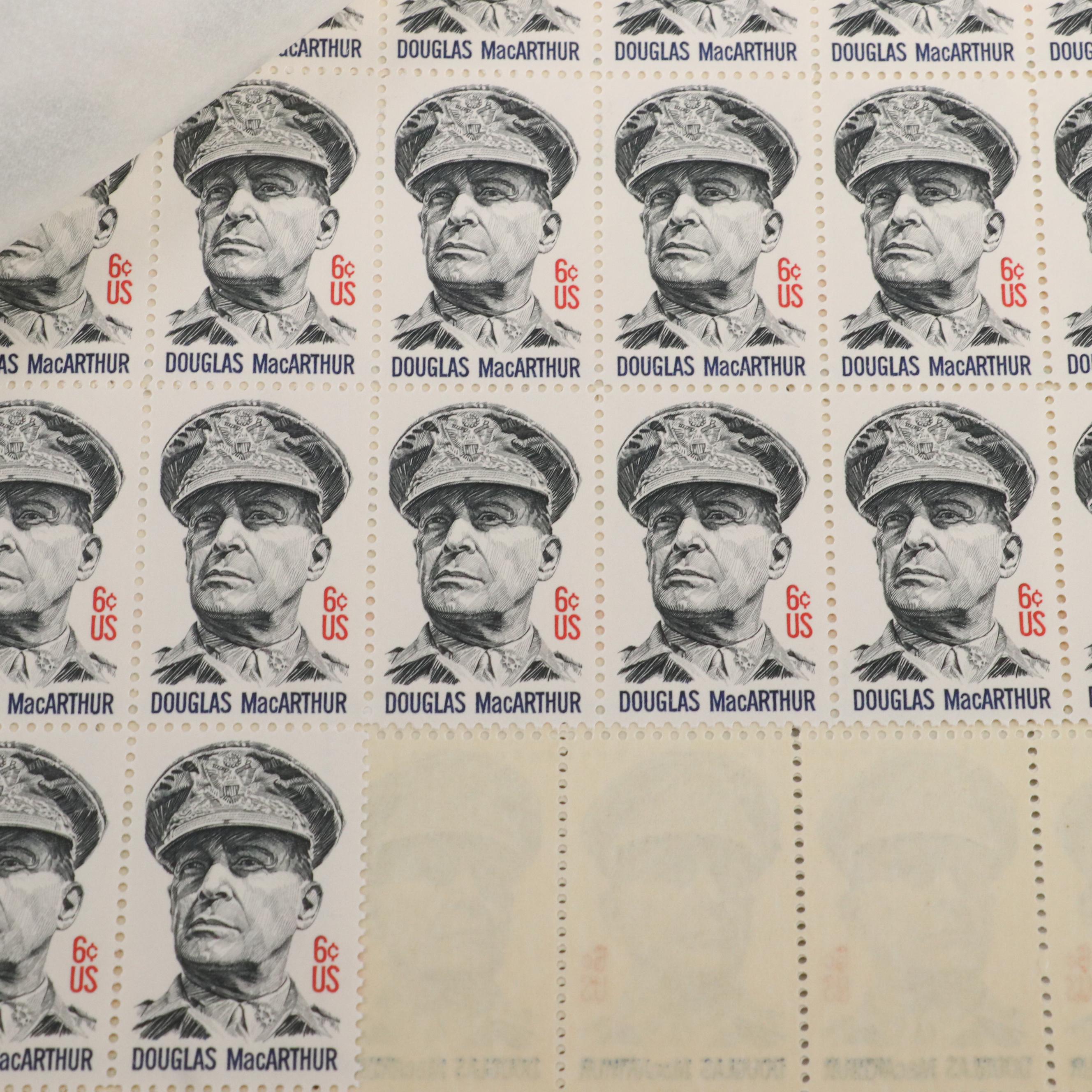 Three Folders of Vintage Mint Condition U.S. Postage Stamp Sheets