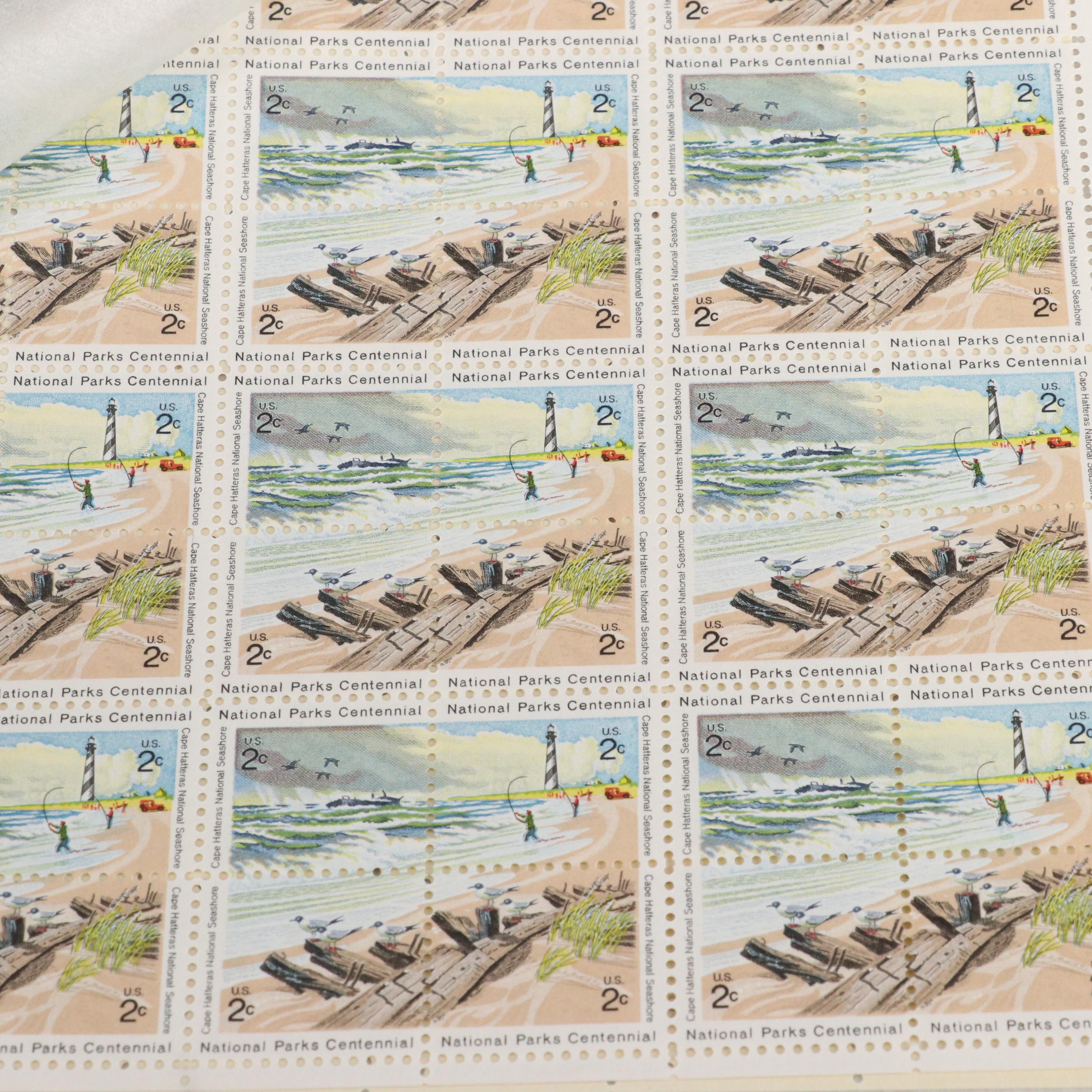 Three Folders of Vintage Mint Condition U.S. Postage Stamp Sheets