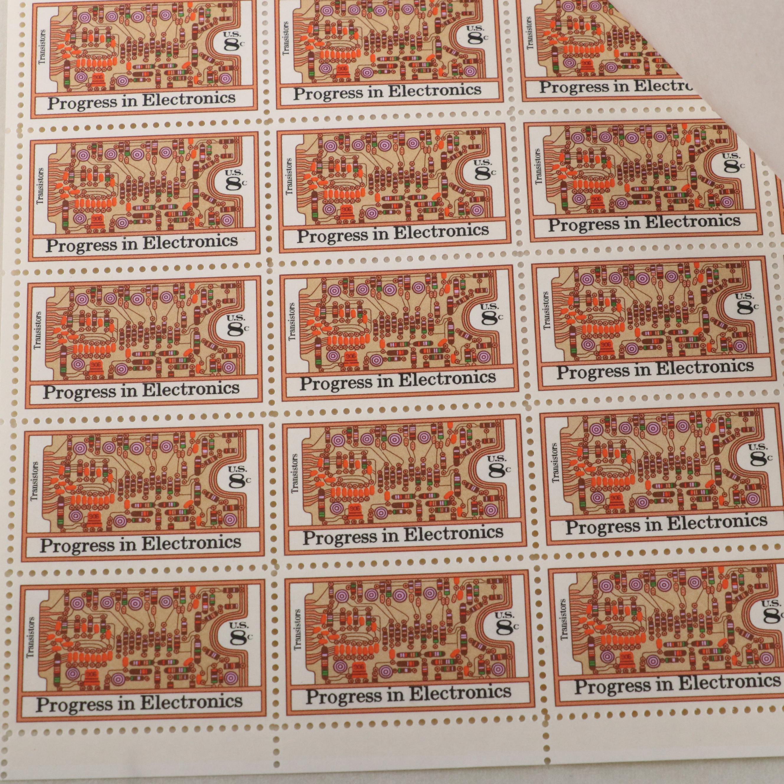 Three Folders of Vintage Mint Condition U.S. Postage Stamp Sheets