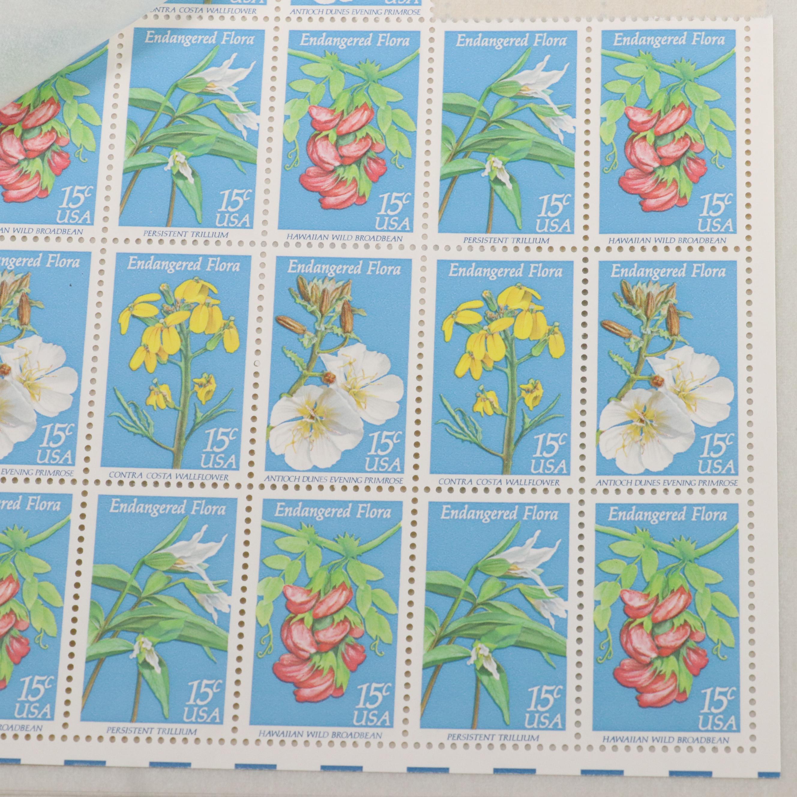 Three Folders of Vintage Mint Condition U.S. Postage Stamp Sheets