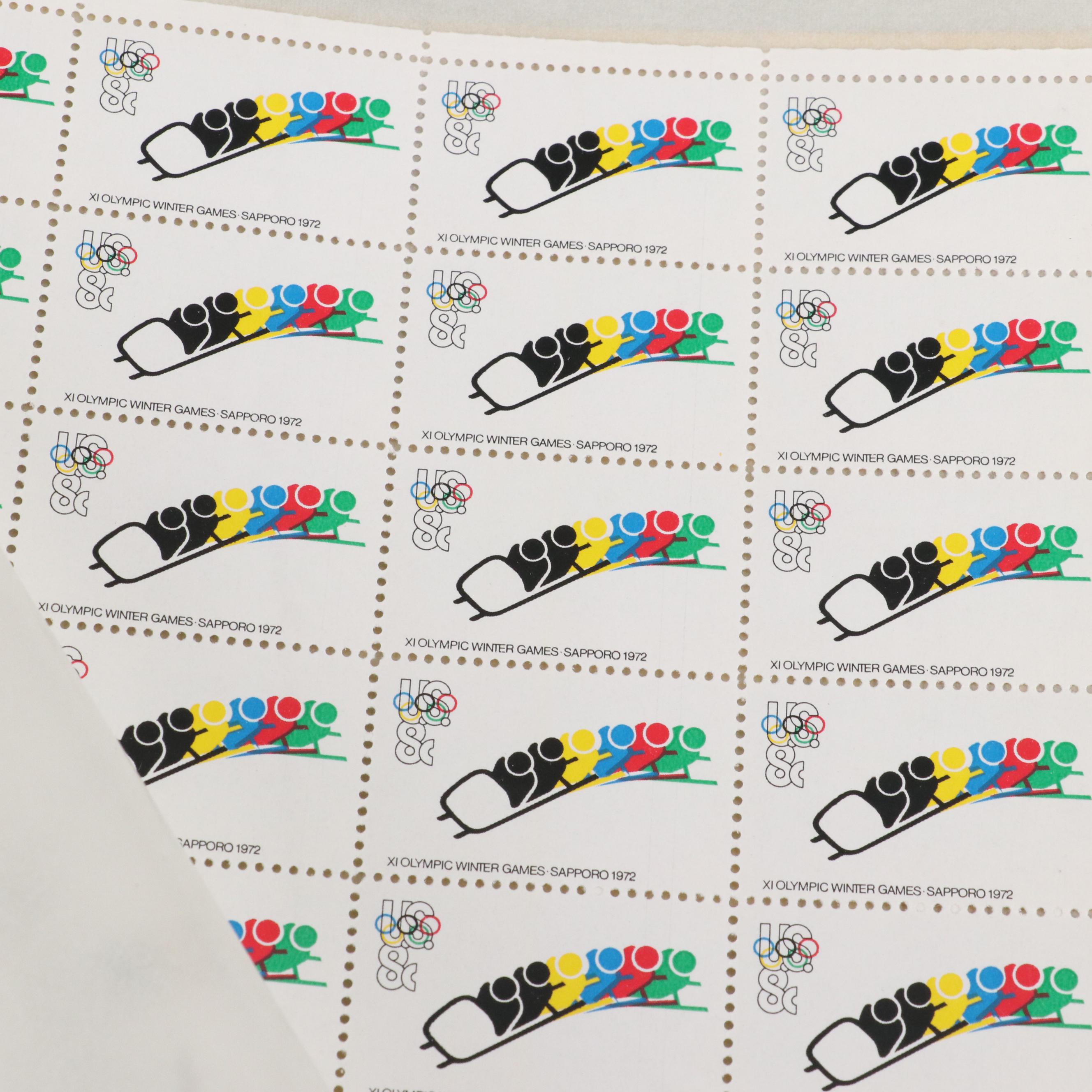 Three Folders of Vintage Mint Condition U.S. Postage Stamp Sheets