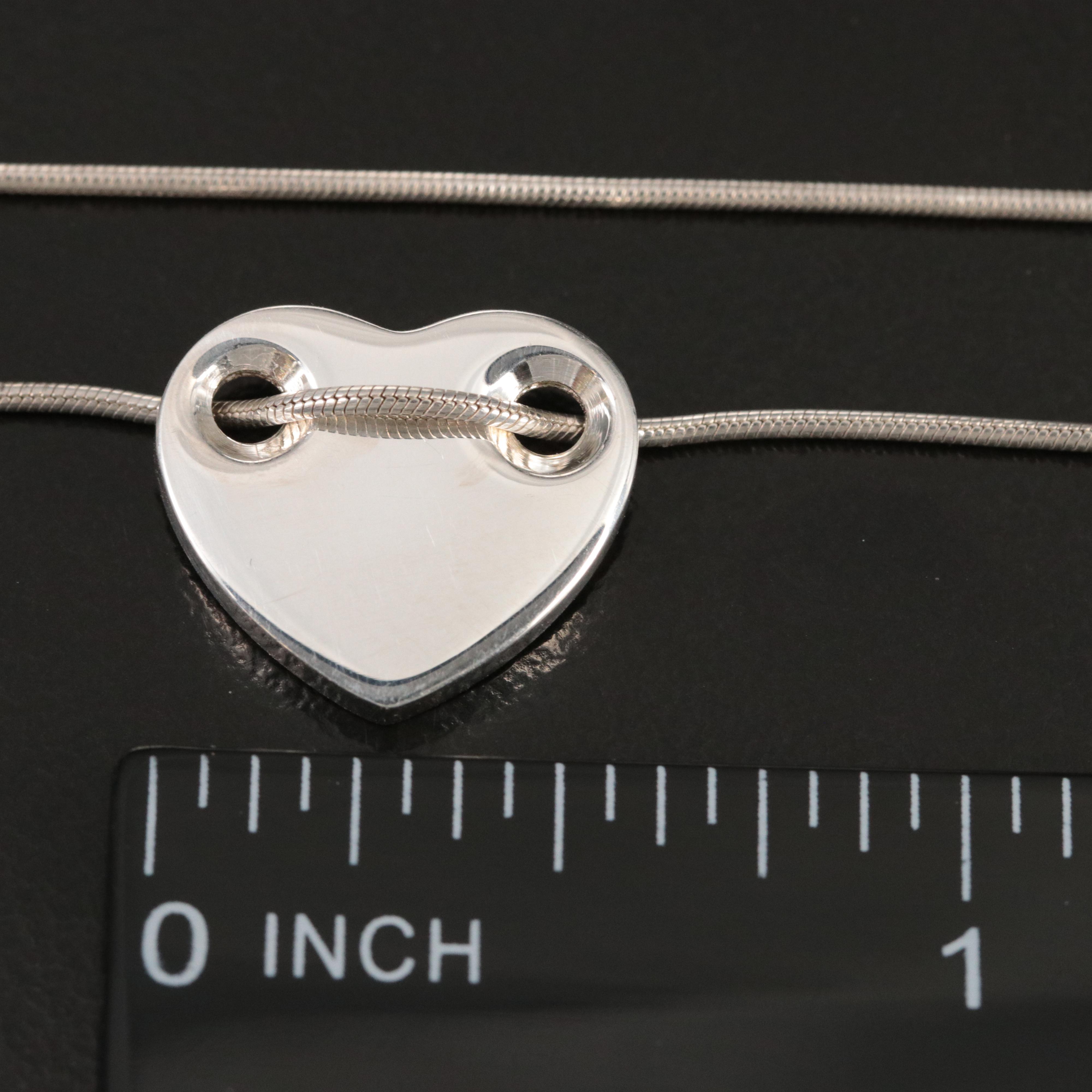 Tiffany & Co. Sterling Flat Heart Necklace