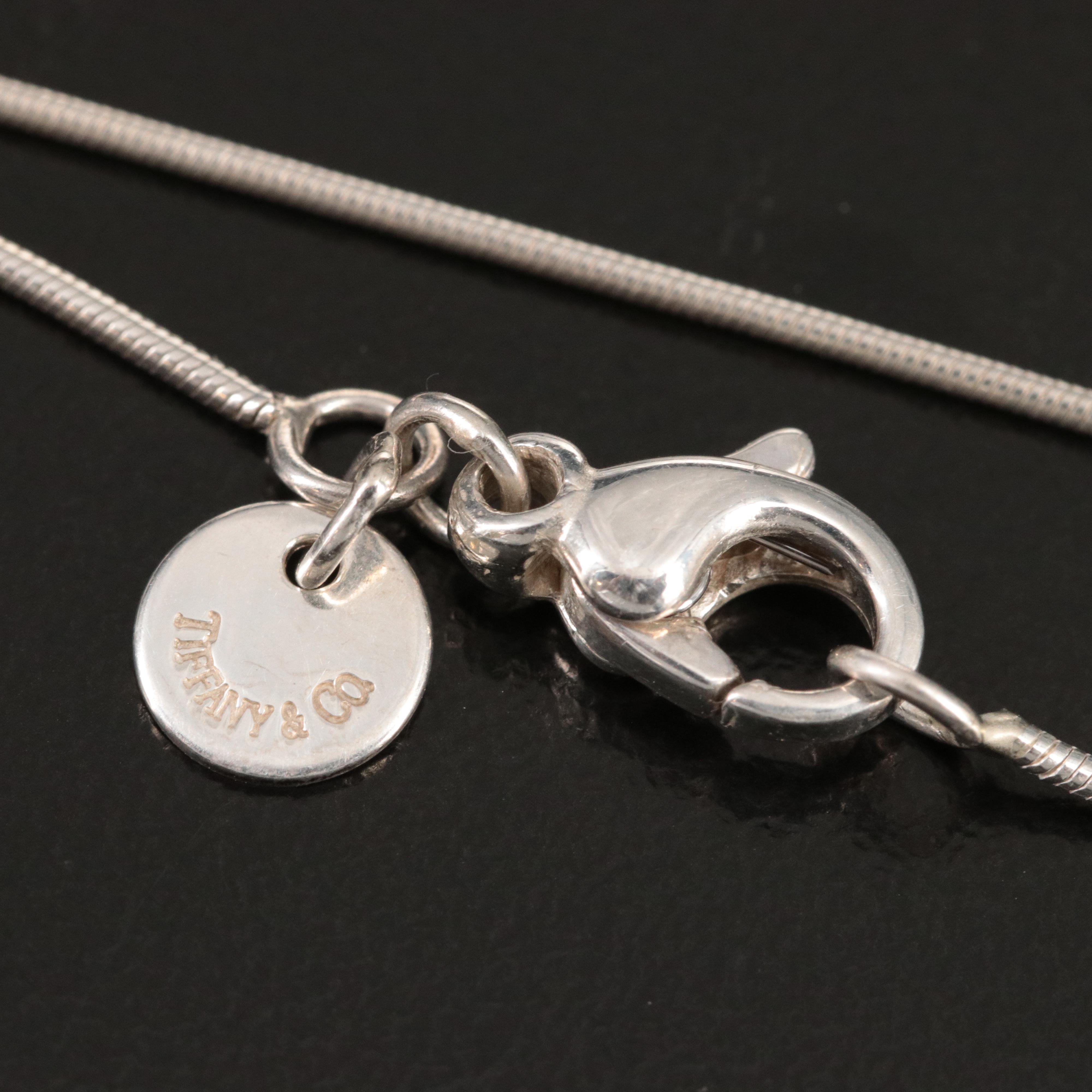 Tiffany & Co. Sterling Flat Heart Necklace