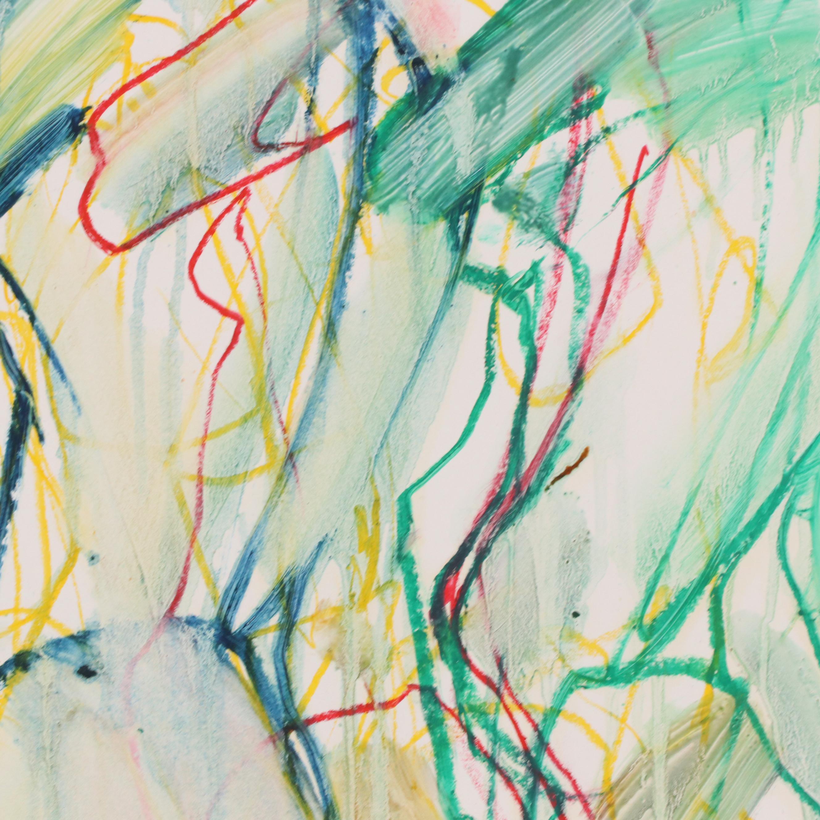 Jack Meanwell Modern Figural Oil  Pastel Drawing, 1980