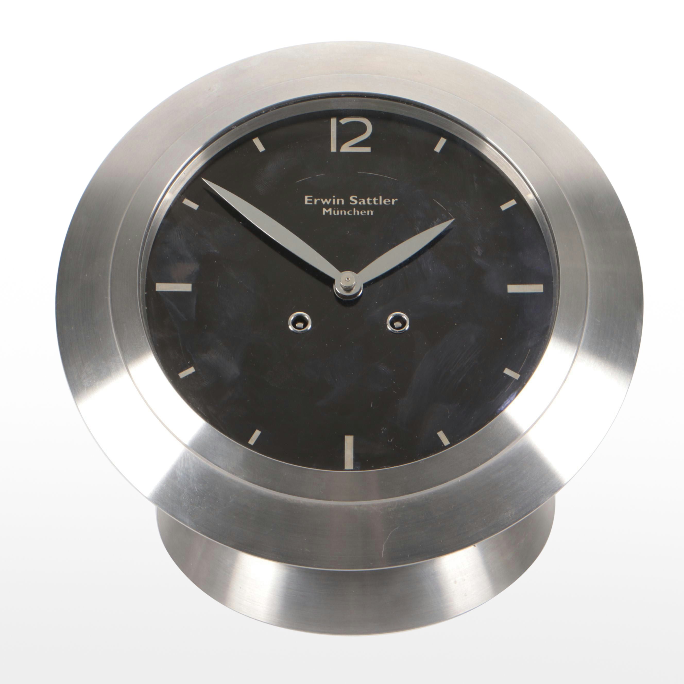 Erwin Sattler Stainless Steel Desk Clock
