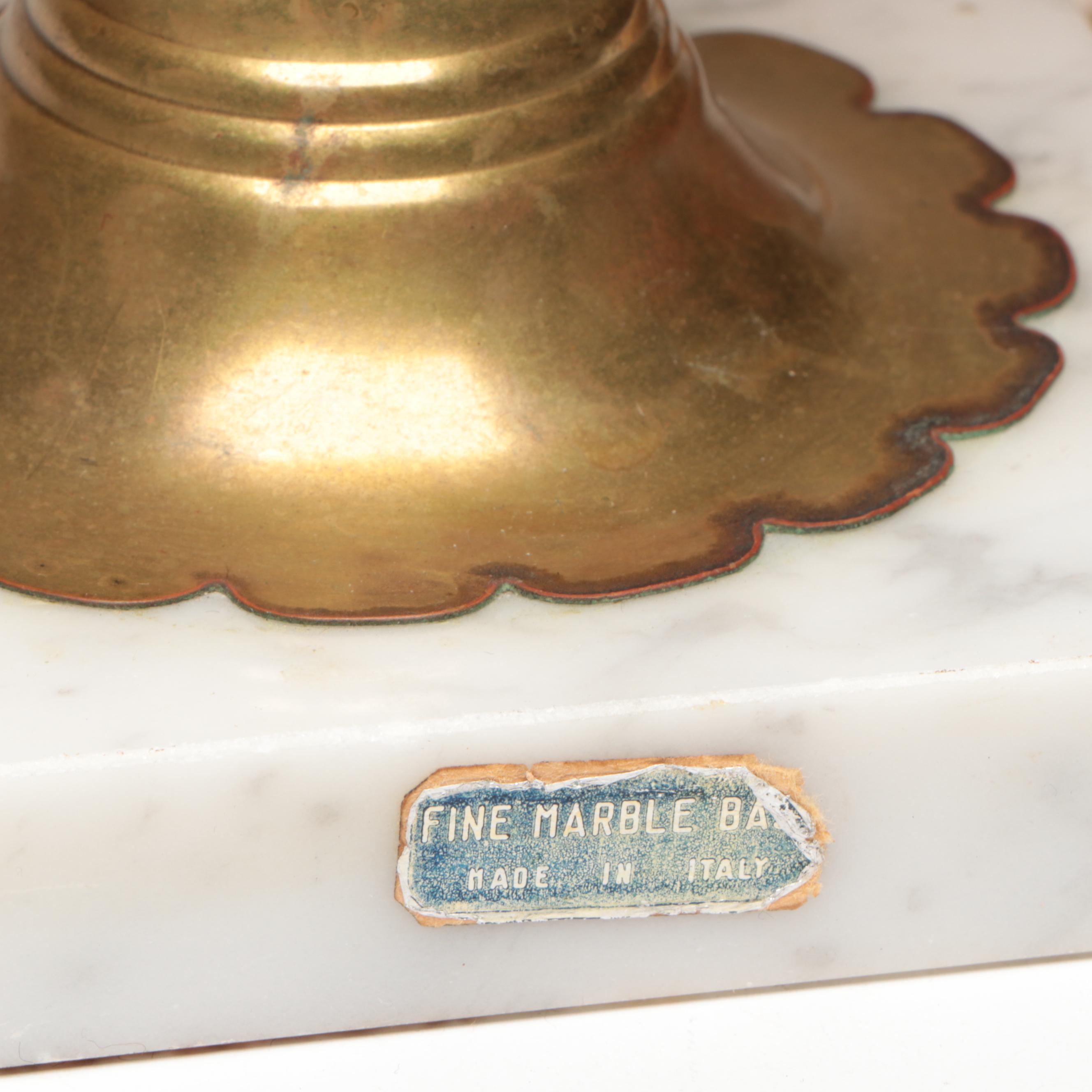 Fenton Roses Pressed Amber Glass Table Lamp with Marble Base