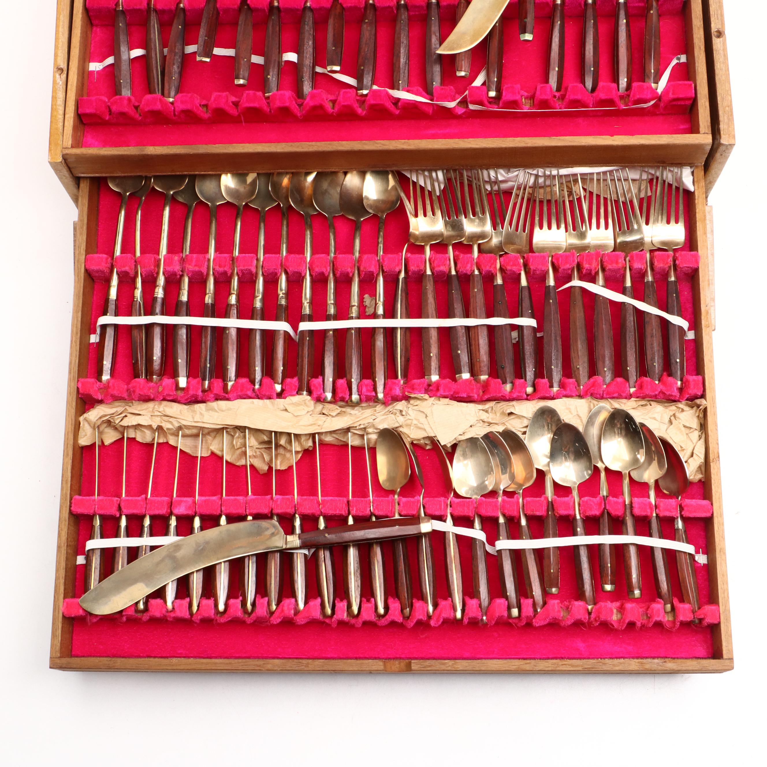 Bangkok Jewelry Factory Brass and Wooden Flatware EBTH