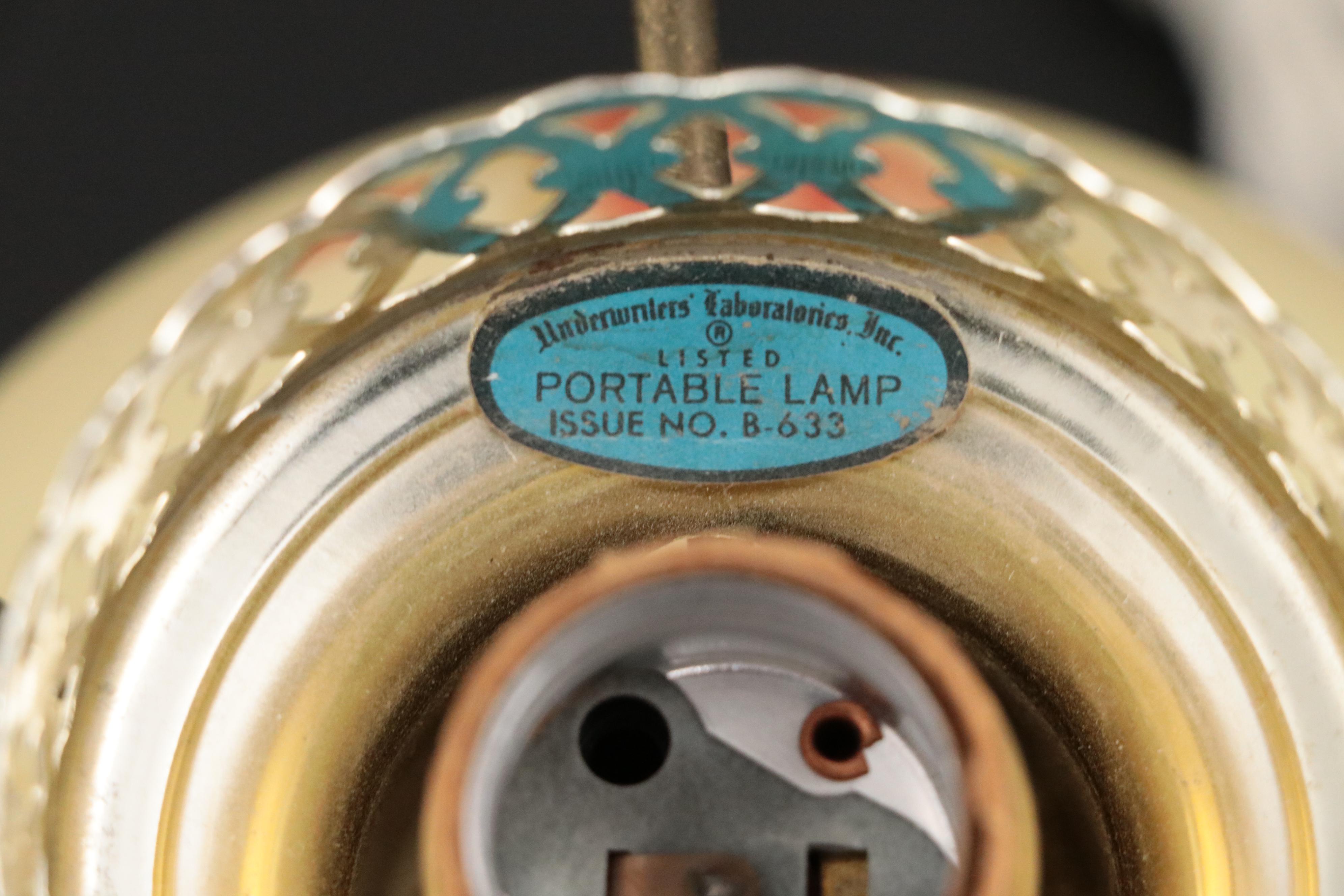 Fenton Burmese Glass Parlor Lamps with Hand-Painted Roses, Late 20th C.