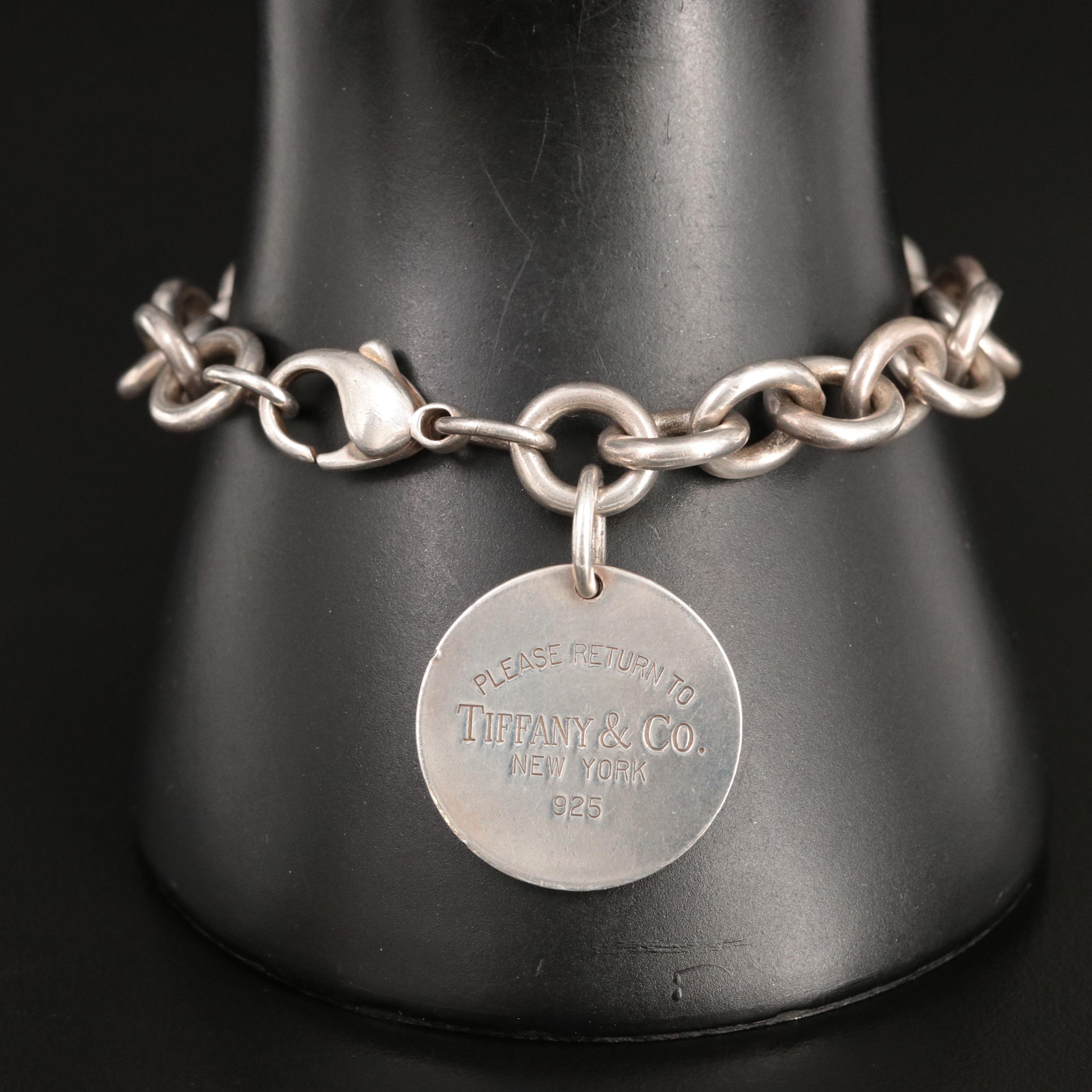 Tiffany & Co. Sterling Return to Tiffany Round Tag Charm Bracelet