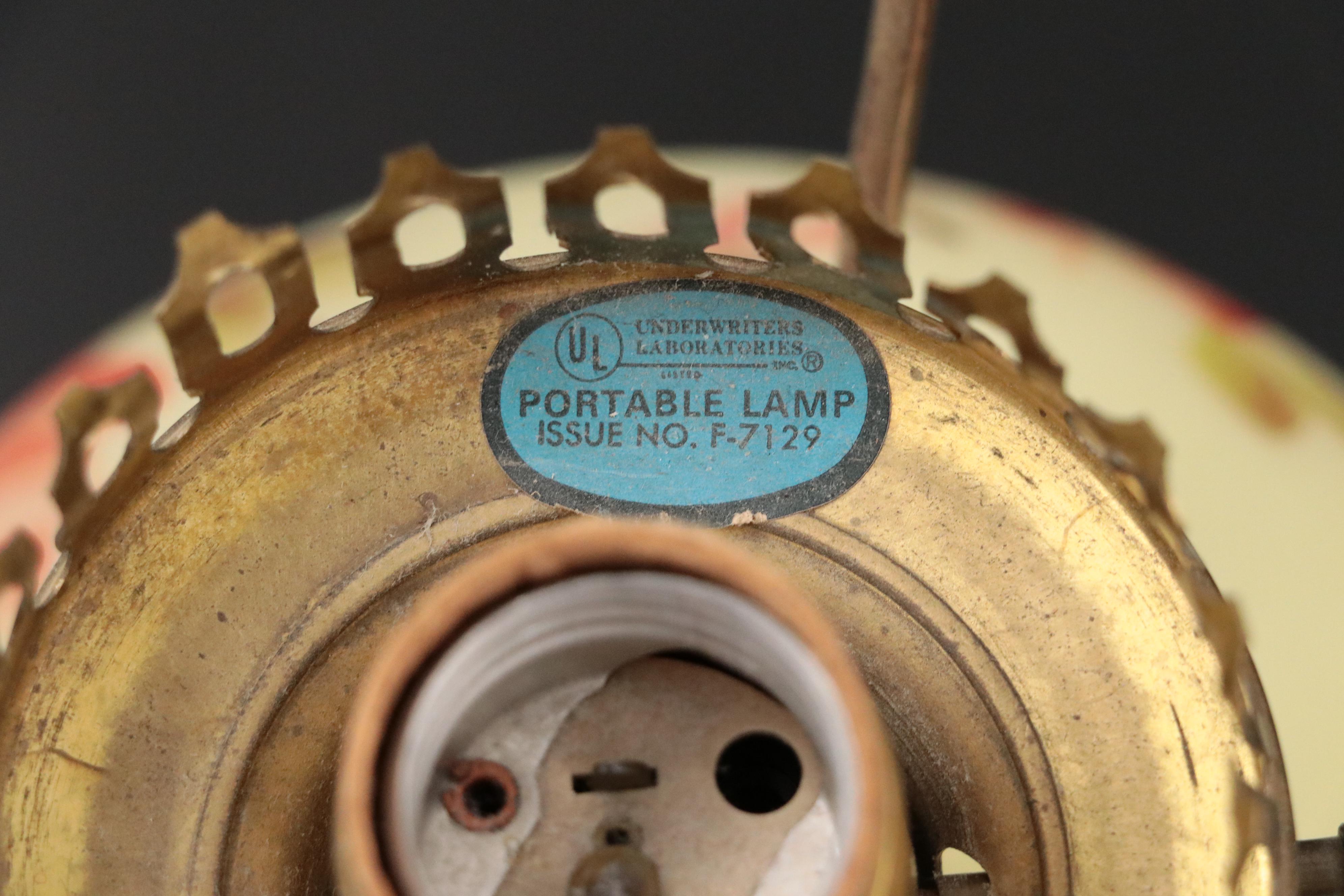 Fenton Burmese Glass Parlor Lamps with Hand-Painted Roses, Late 20th C.