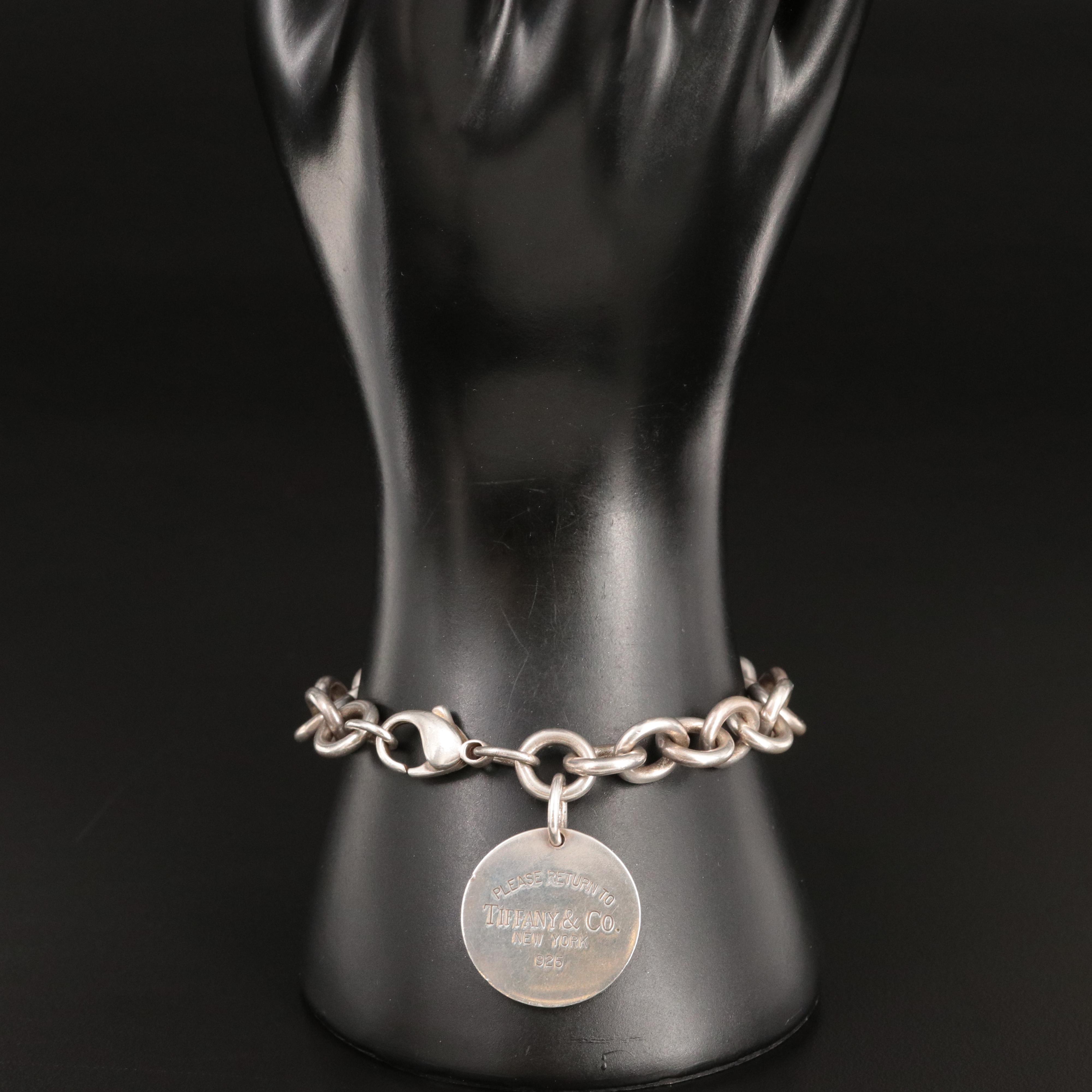 Tiffany & Co. Sterling Return to Tiffany Round Tag Charm Bracelet