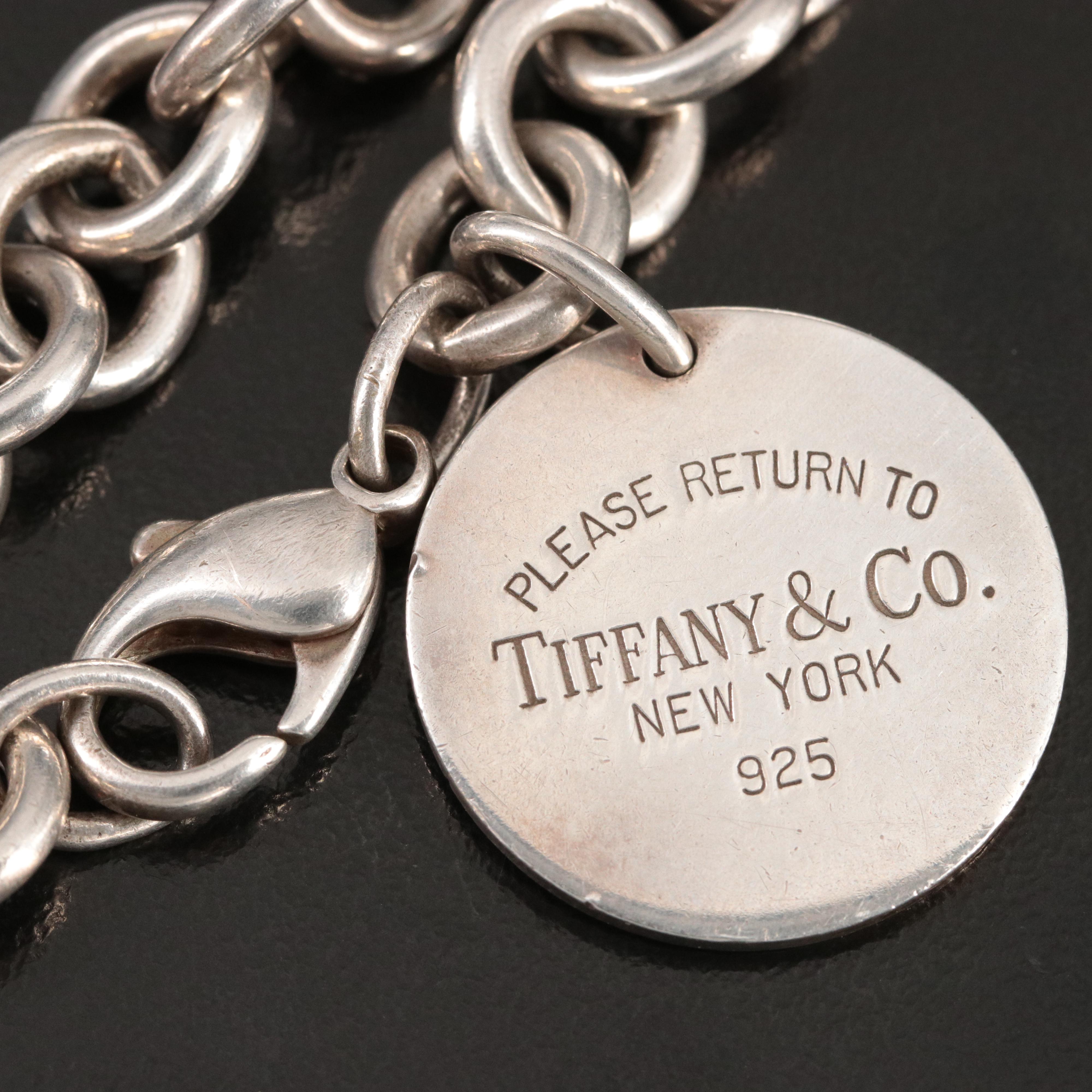 Tiffany & Co. Sterling Return to Tiffany Round Tag Charm Bracelet