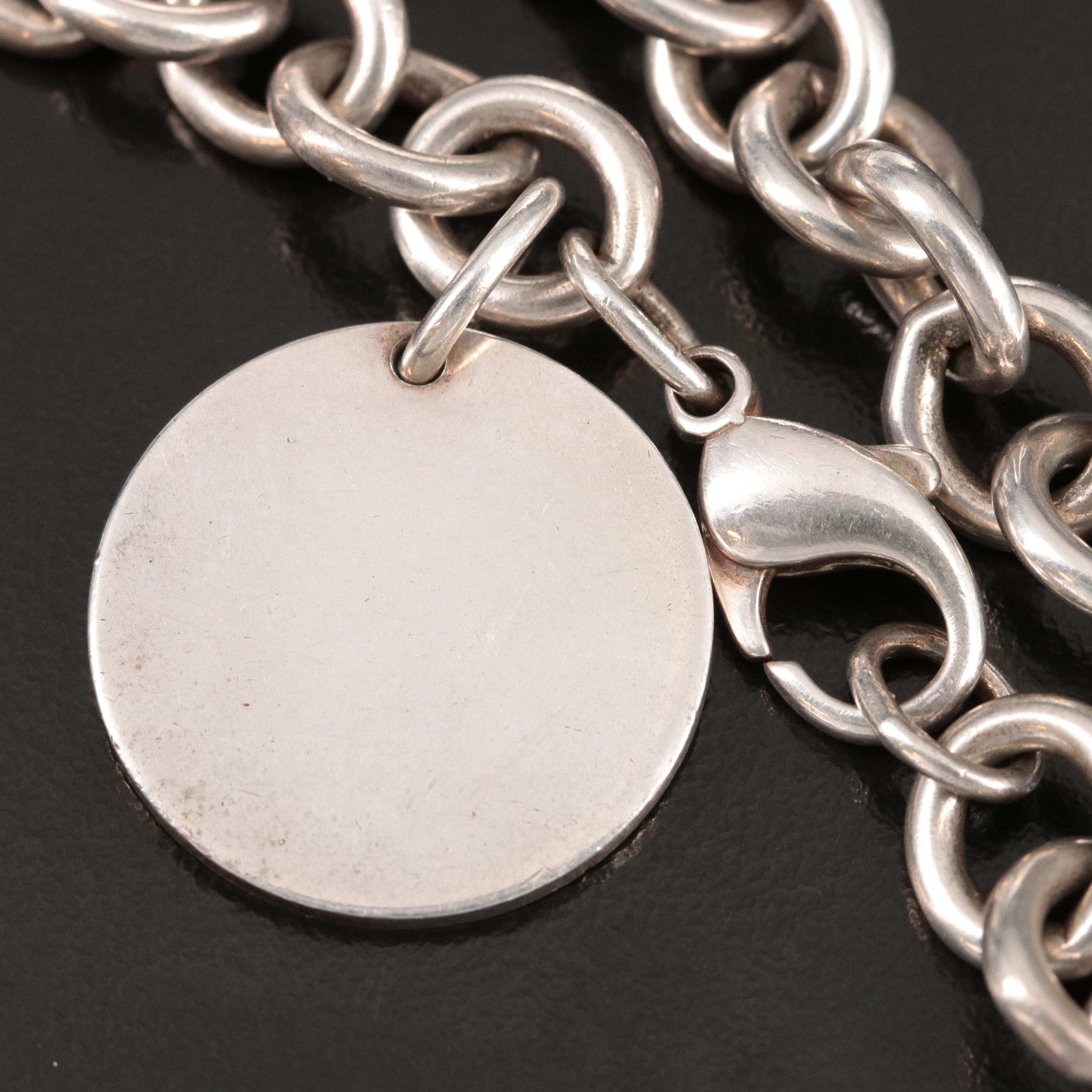 Tiffany & Co. Sterling Return to Tiffany Round Tag Charm Bracelet