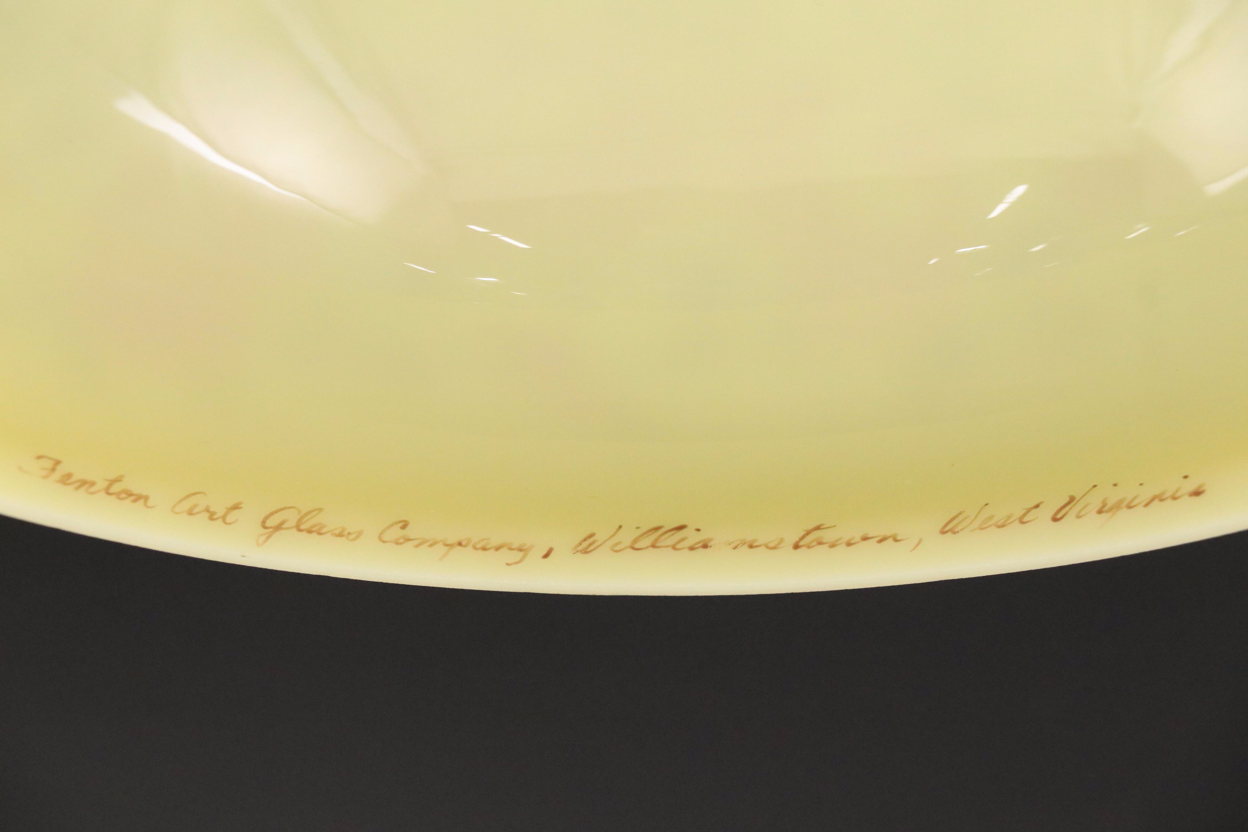 Fenton Burmese Glass Parlor Lamps with Hand-Painted Roses, Late 20th C.