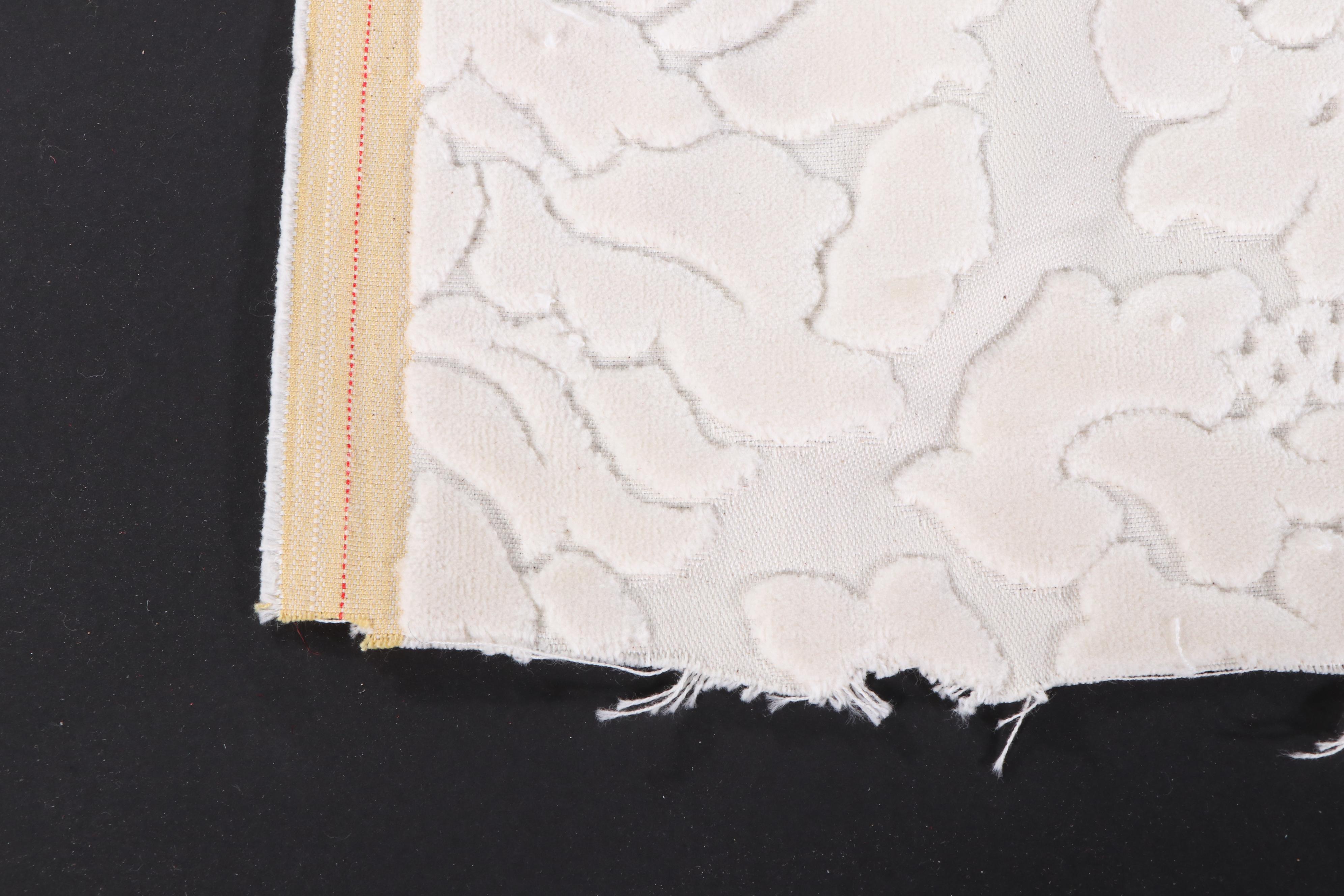 White Brocade Chenille Fabric Partial Bolt