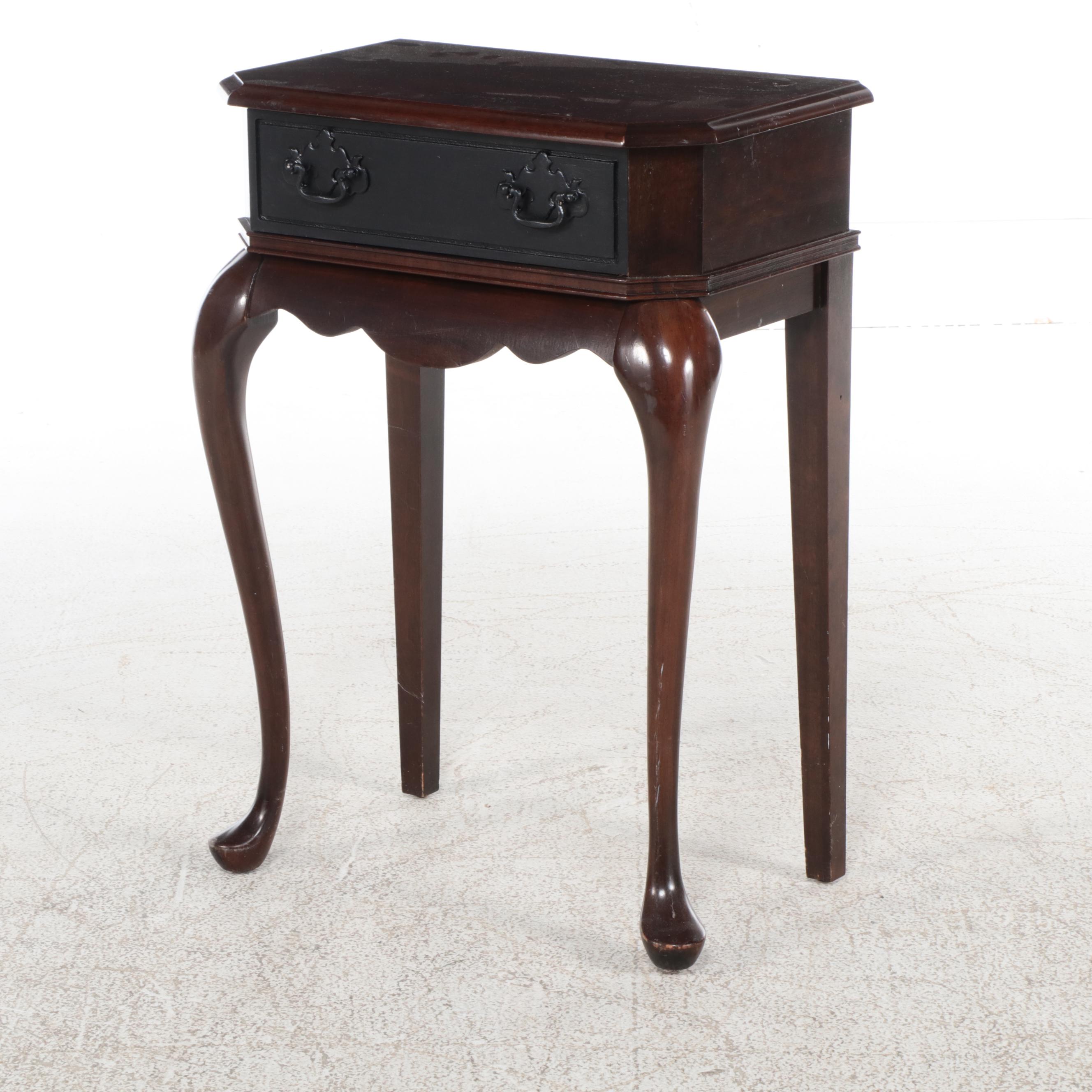 Queen Anne Style Cherrywood Hall Table with Wall Mirror, Incl. Mersman/Waldron