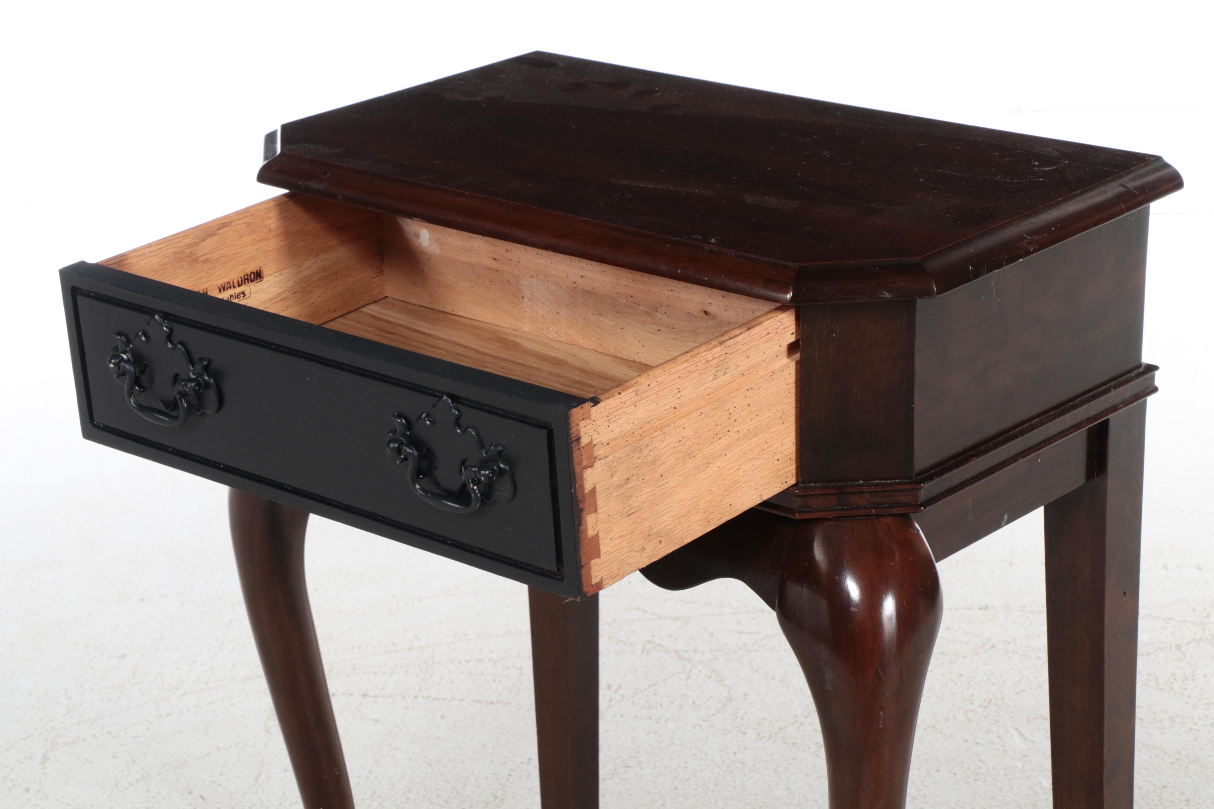 Queen Anne Style Cherrywood Hall Table with Wall Mirror, Incl. Mersman/Waldron