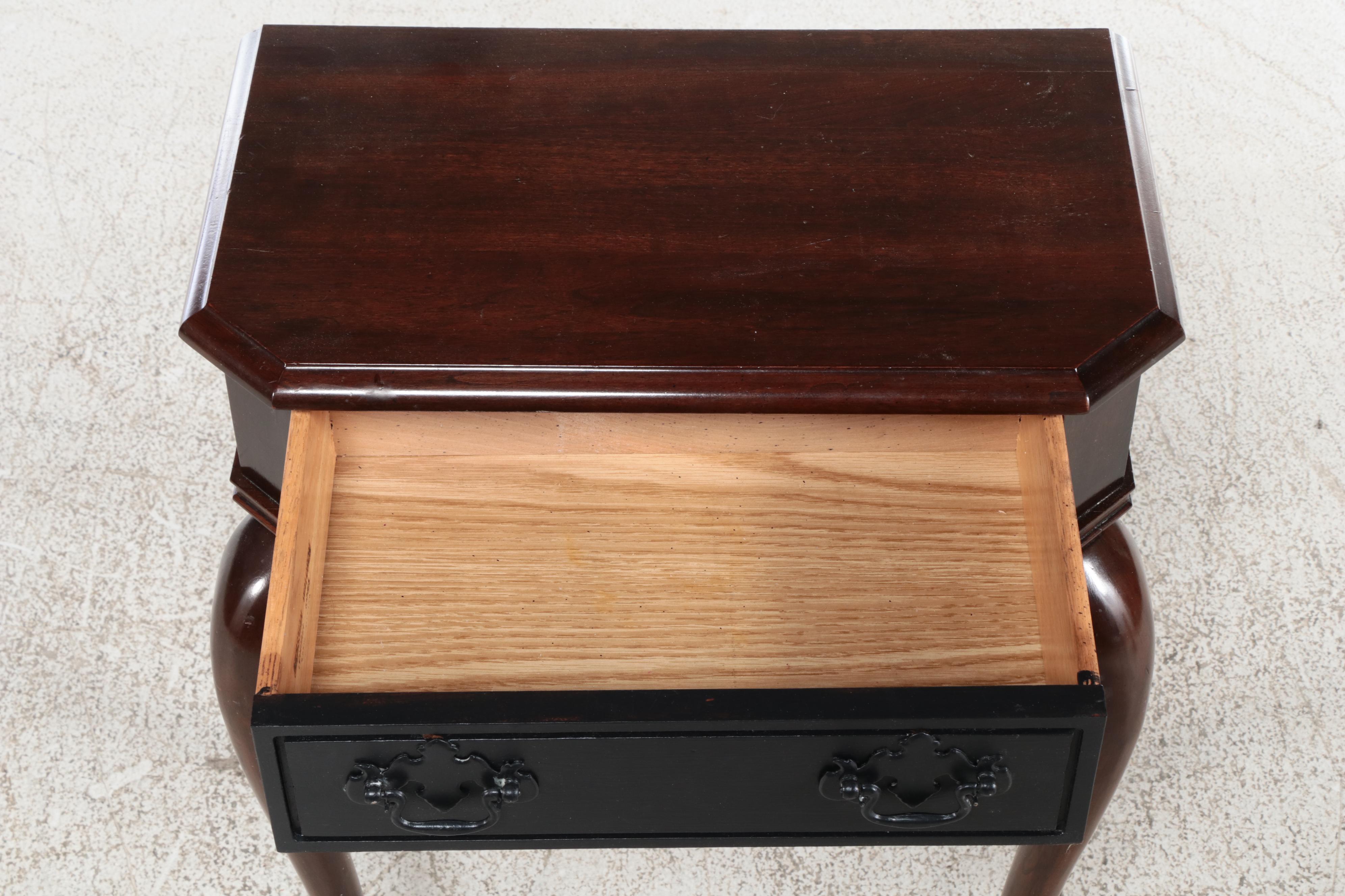 Queen Anne Style Cherrywood Hall Table with Wall Mirror, Incl. Mersman/Waldron