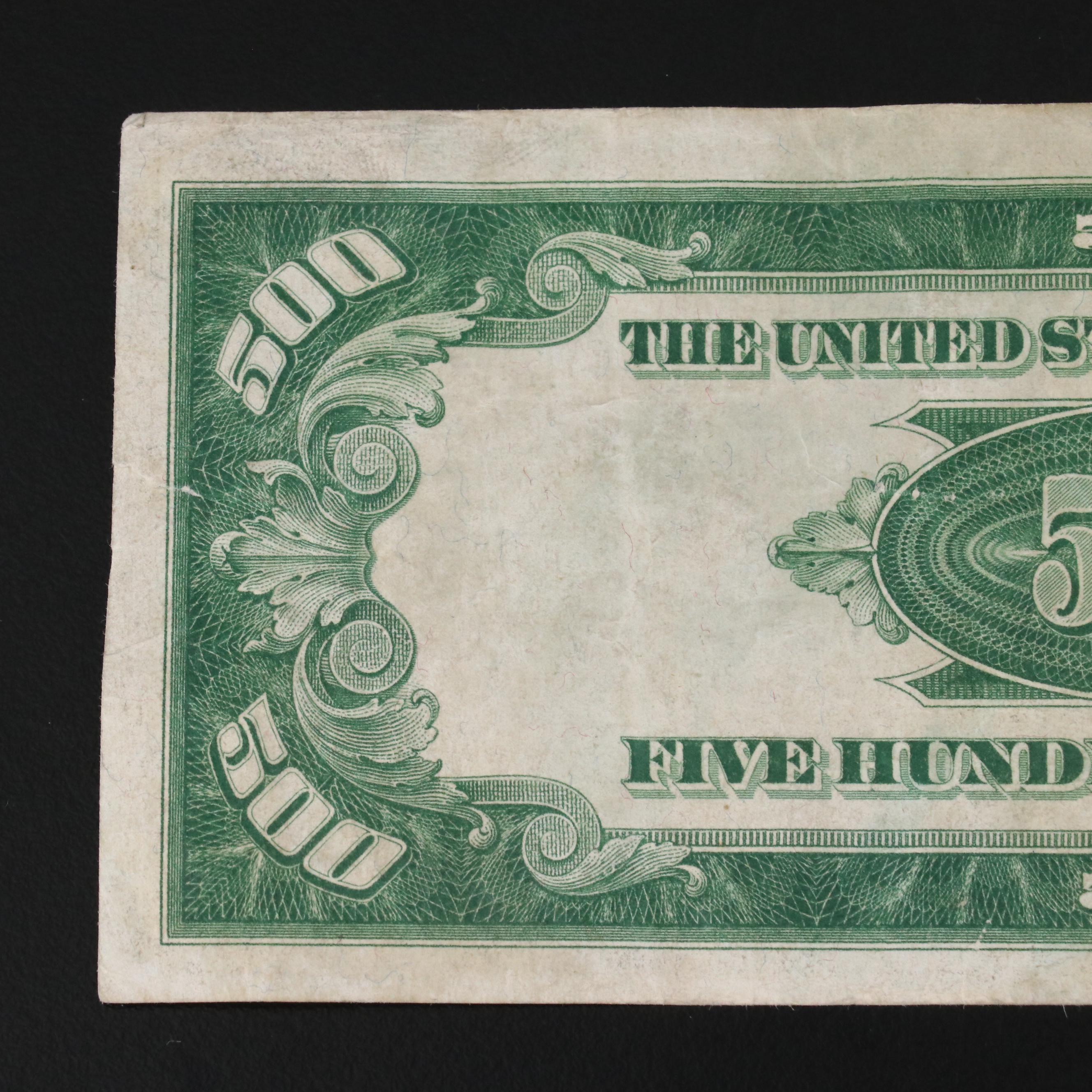 1934 $500 Federal Reserve Currency Note With a Very Low Serial Number