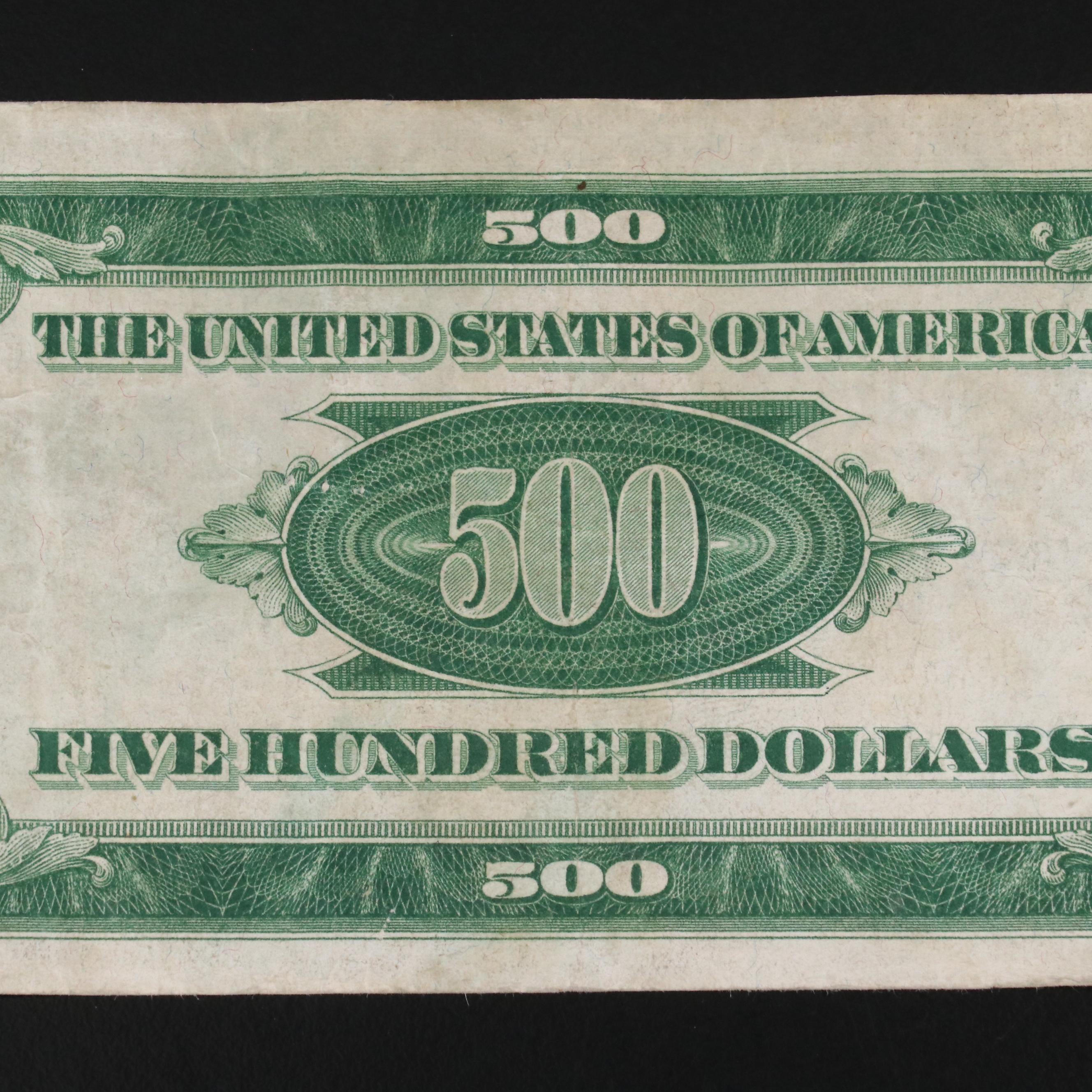 1934 $500 Federal Reserve Currency Note With a Very Low Serial Number