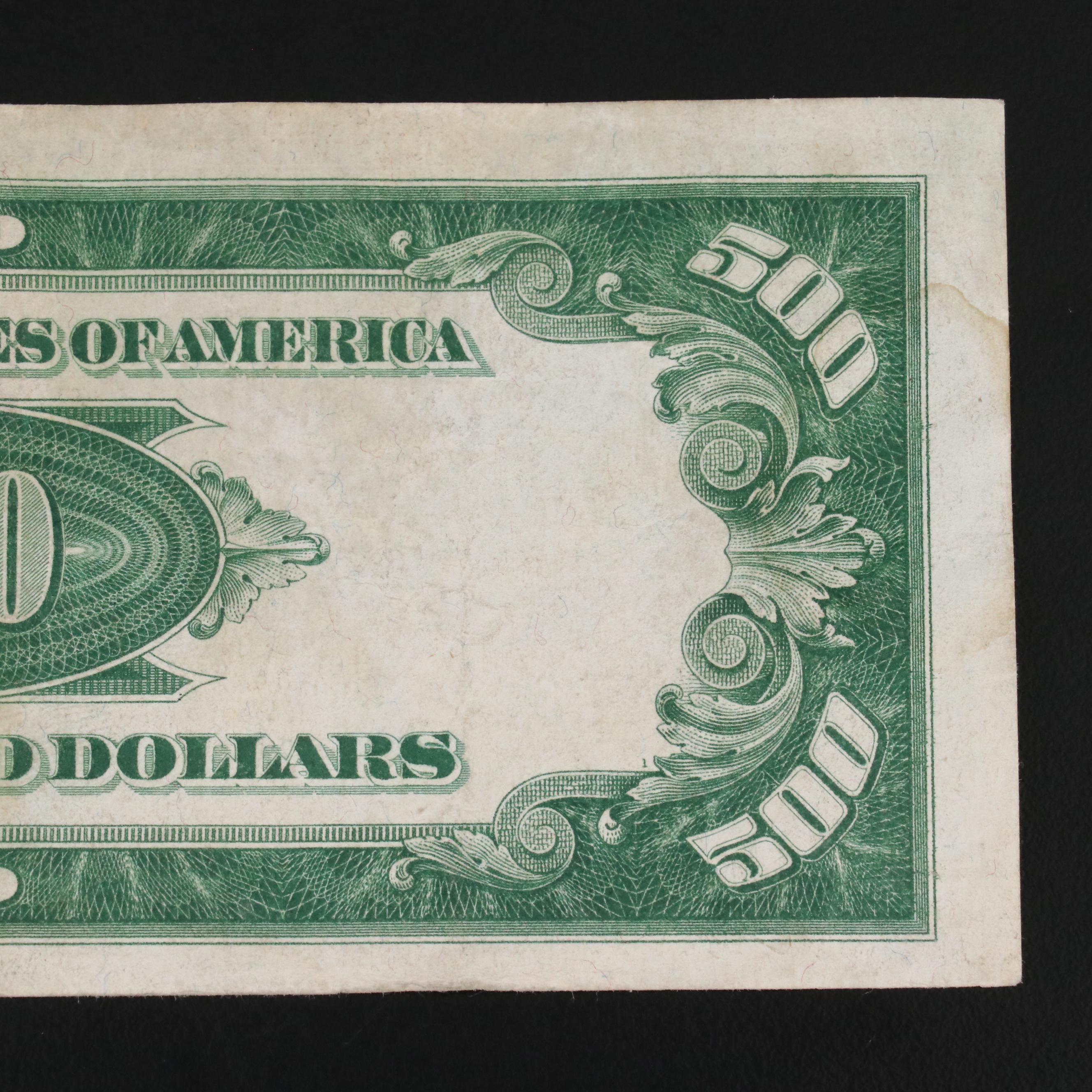 1934 $500 Federal Reserve Currency Note With a Very Low Serial Number