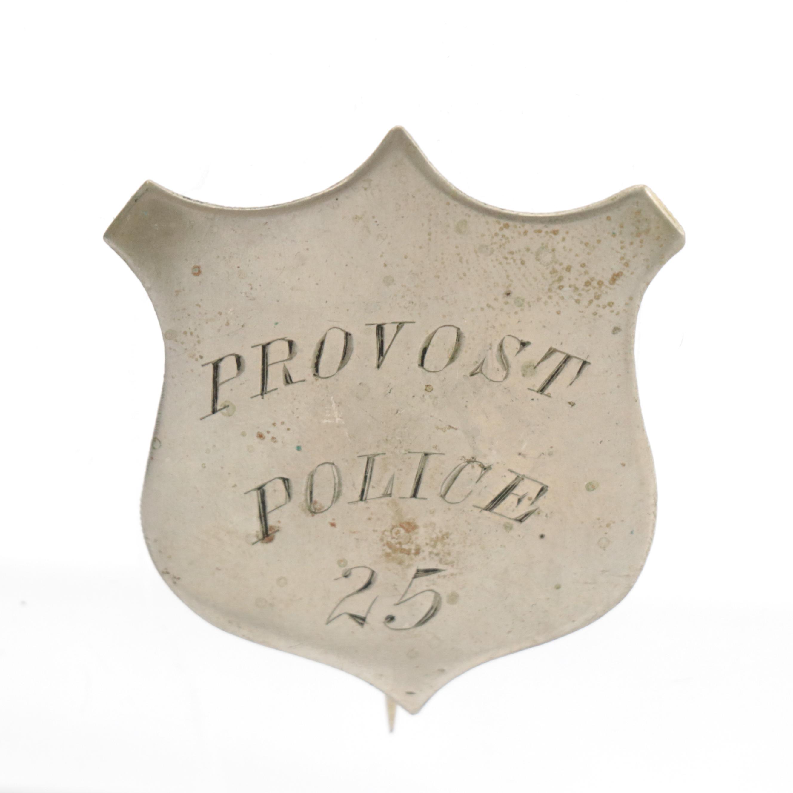 Civil War Army Provost Police Badge of Robert T. Warner, 19th Wisconsin Infantry