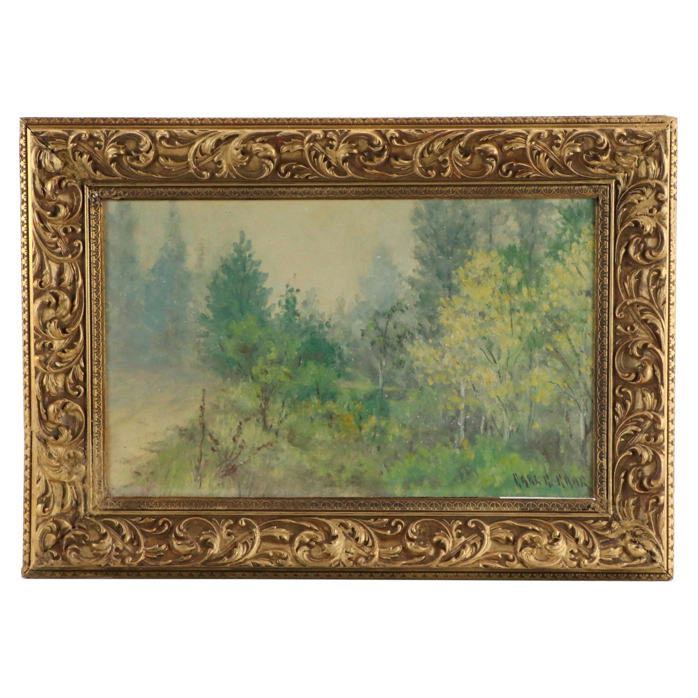 Carl Graf Woodland Landscape Oil Painting