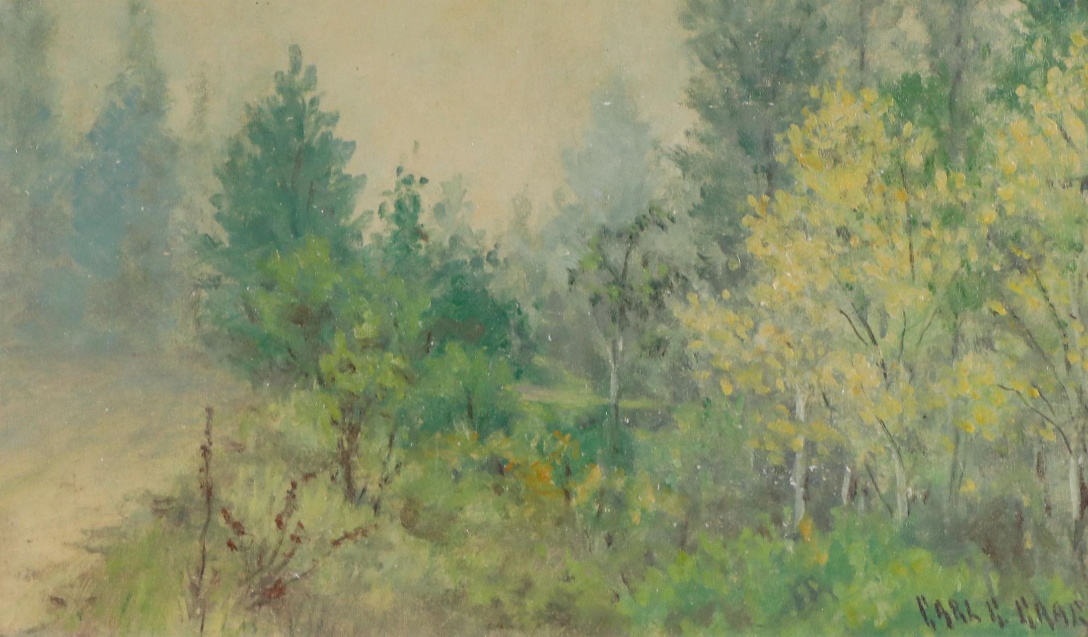Carl Graf Woodland Landscape Oil Painting