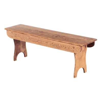 Primitive Style Oak Bench