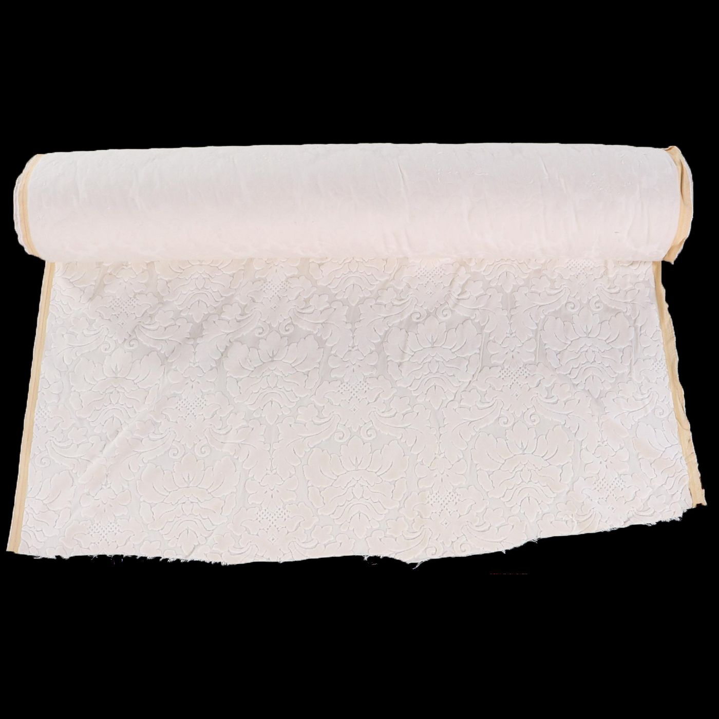 White Brocade Chenille Fabric Partial Bolt