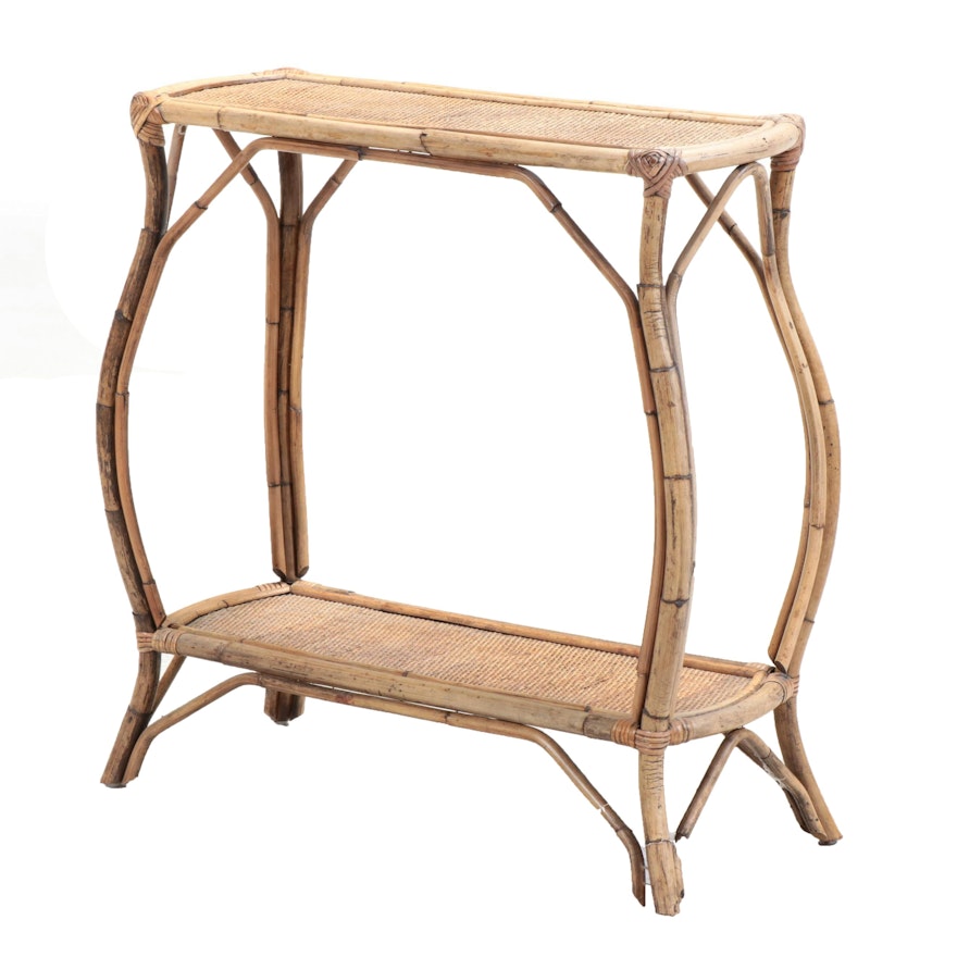 Bamboo and Rattan Console Table