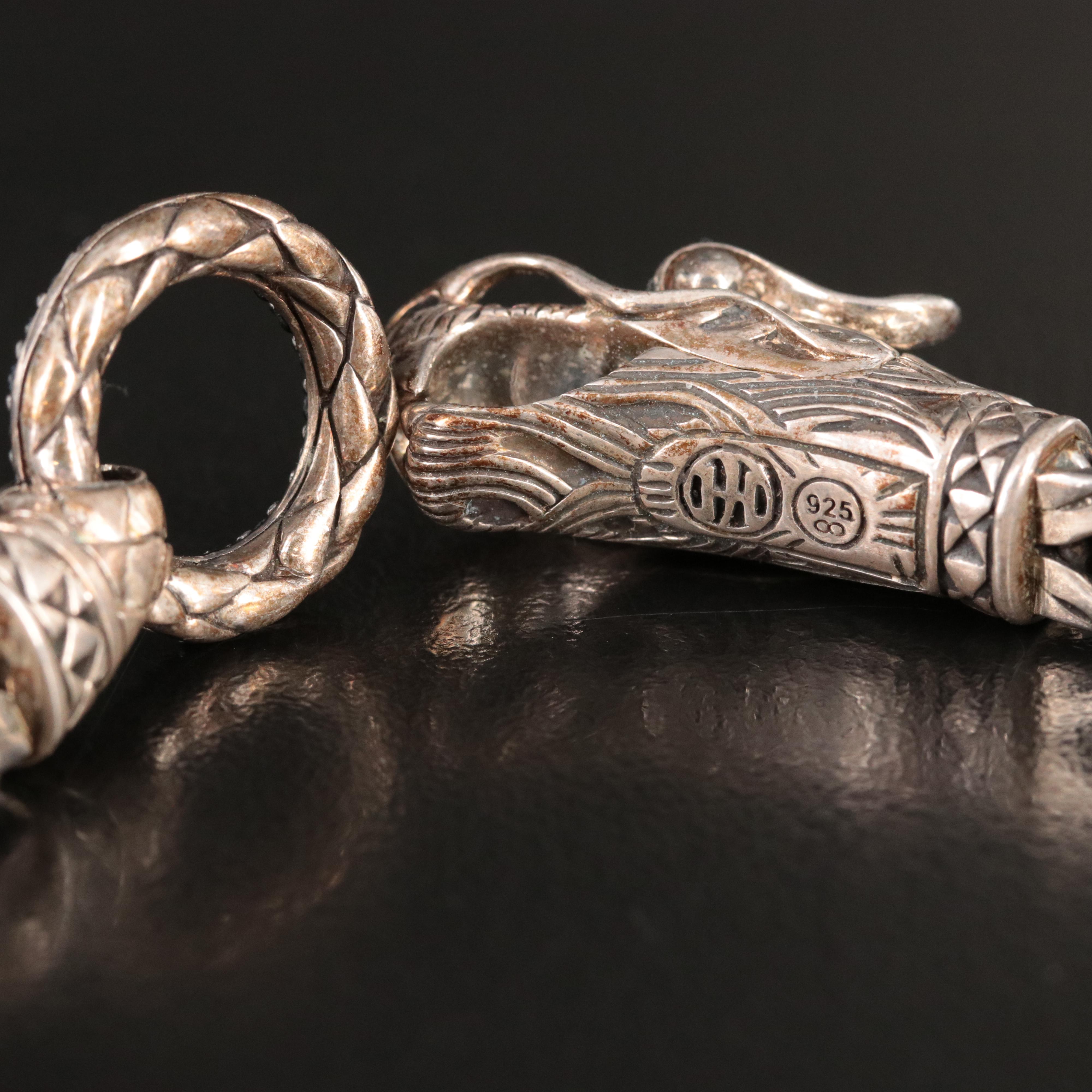 John Hardy Legends Naga Sterling and Black Sapphire Bracelet