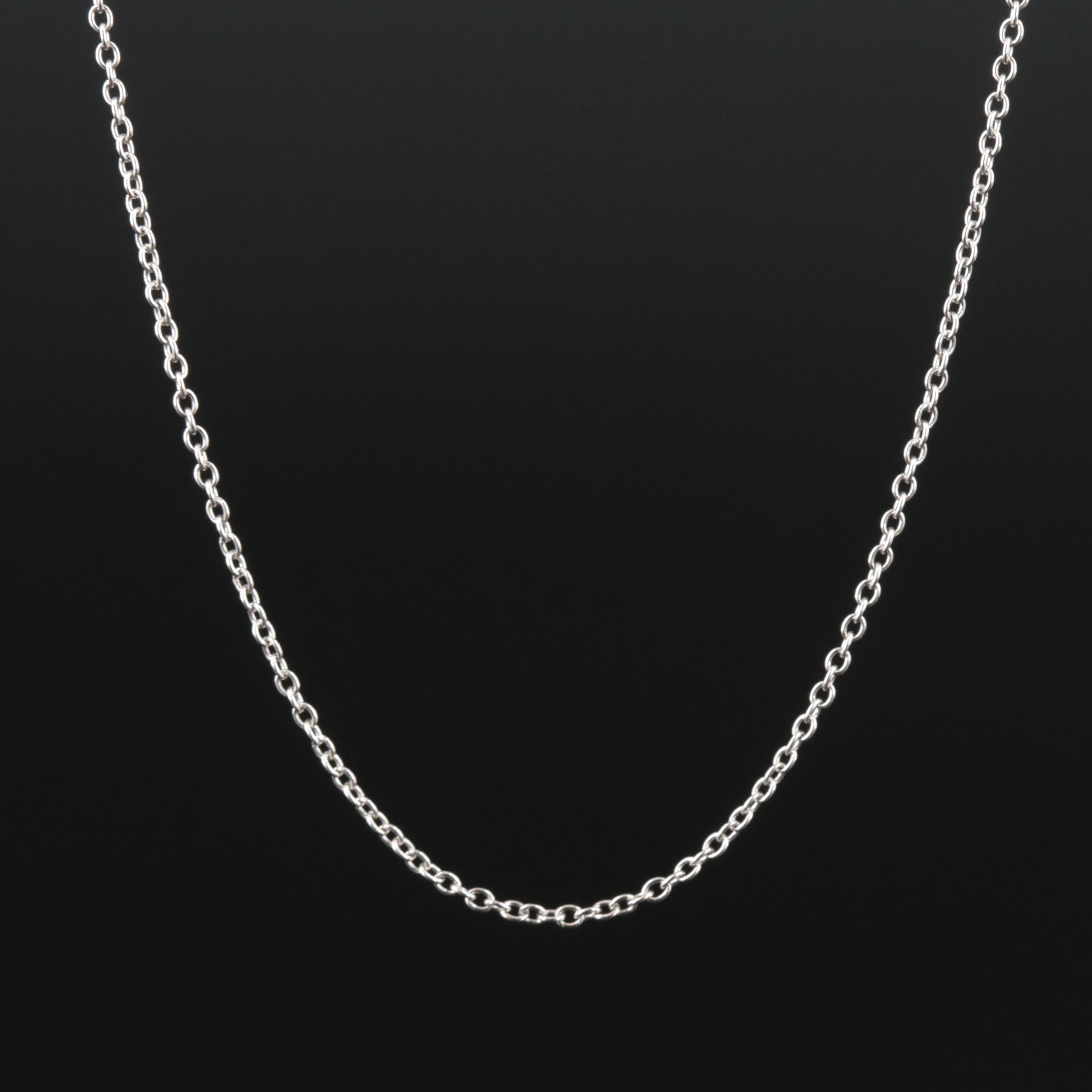 Platinum Cable Chain Necklace