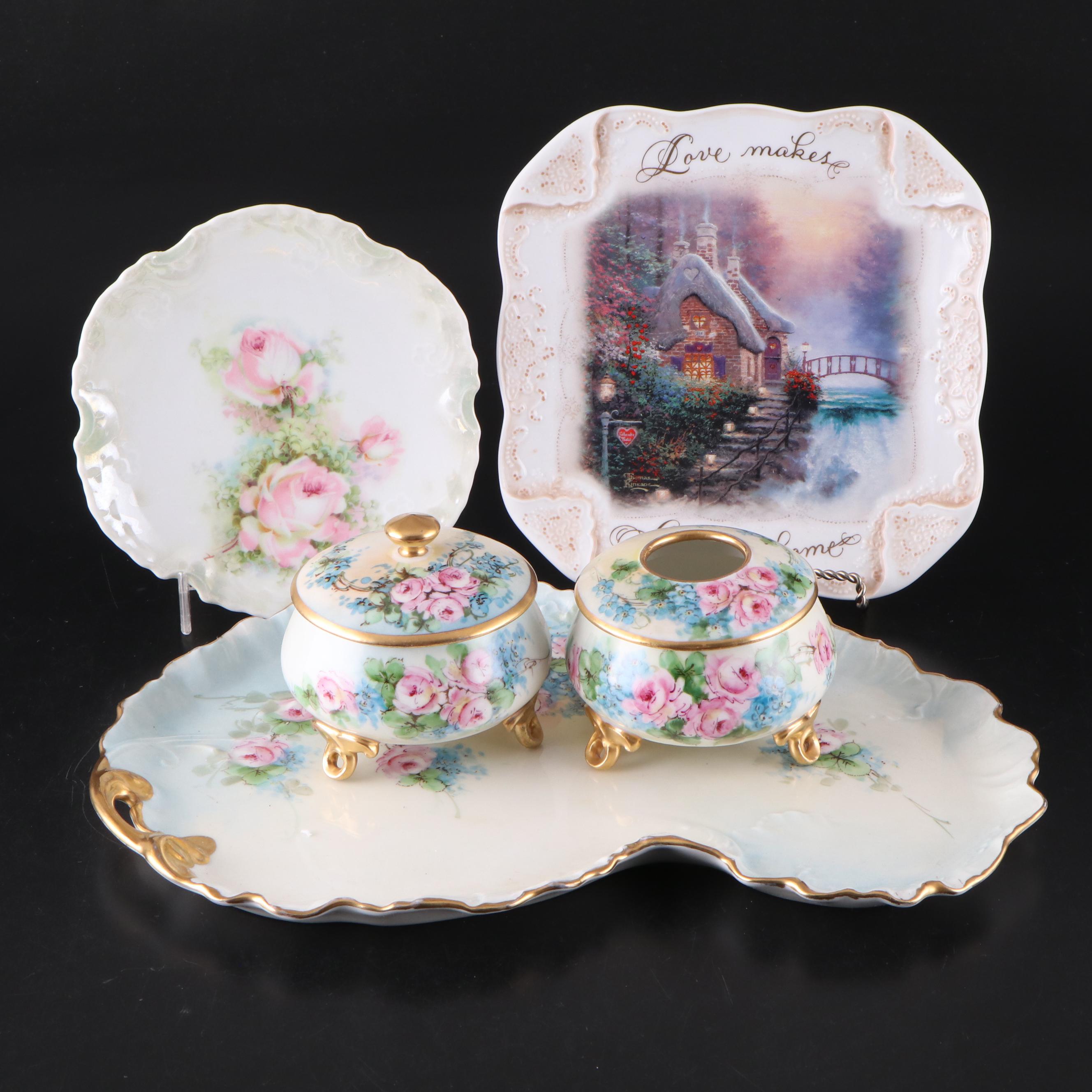 Bradford Exchange Thomas Kinkade Plate with Hobbyist Hand-Painted Porcelain