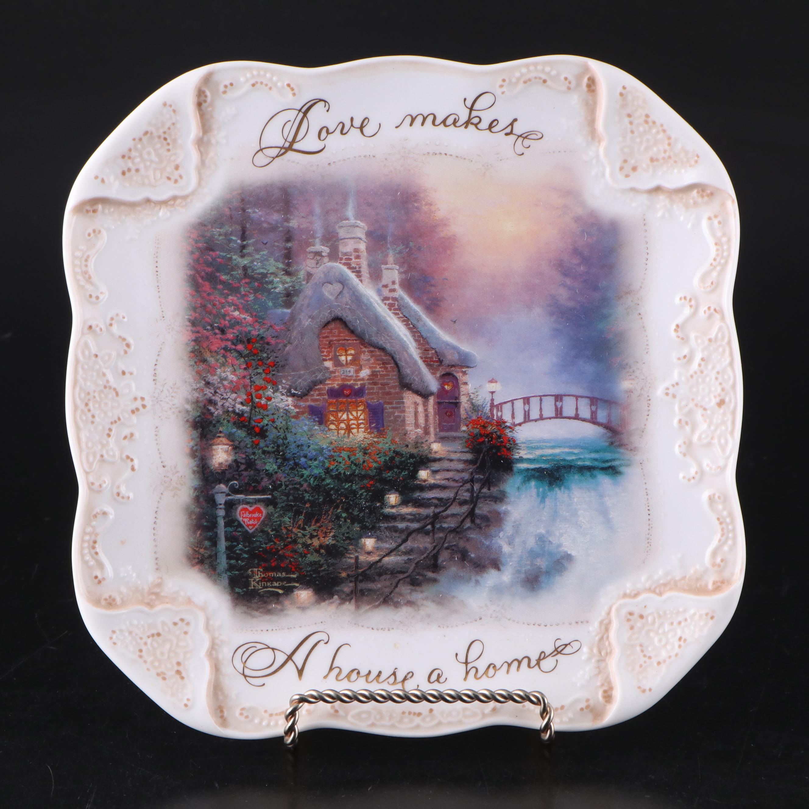 Bradford Exchange Thomas Kinkade Plate with Hobbyist Hand-Painted Porcelain