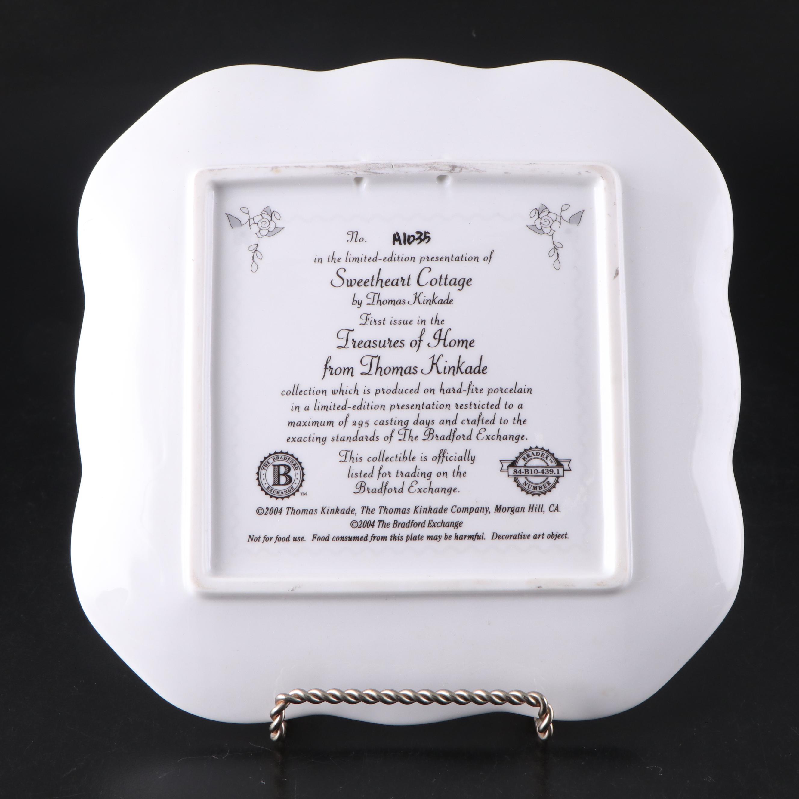 Bradford Exchange Thomas Kinkade Plate with Hobbyist Hand-Painted Porcelain