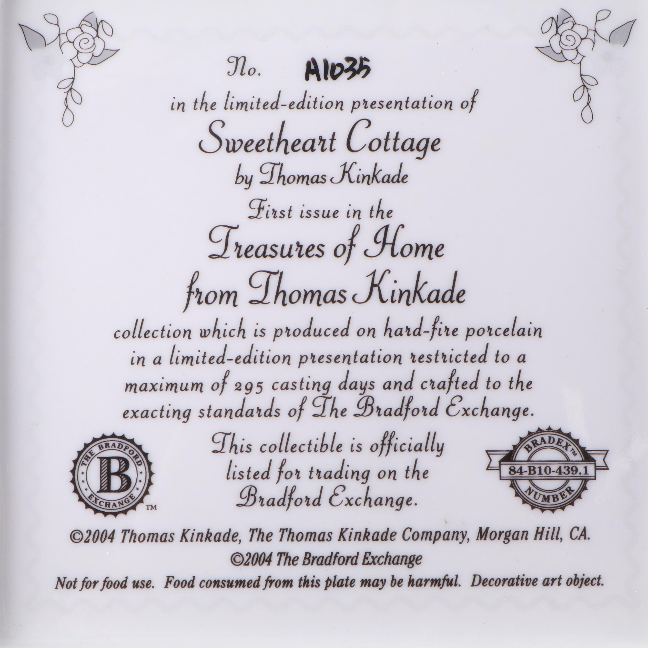 Bradford Exchange Thomas Kinkade Plate with Hobbyist Hand-Painted Porcelain