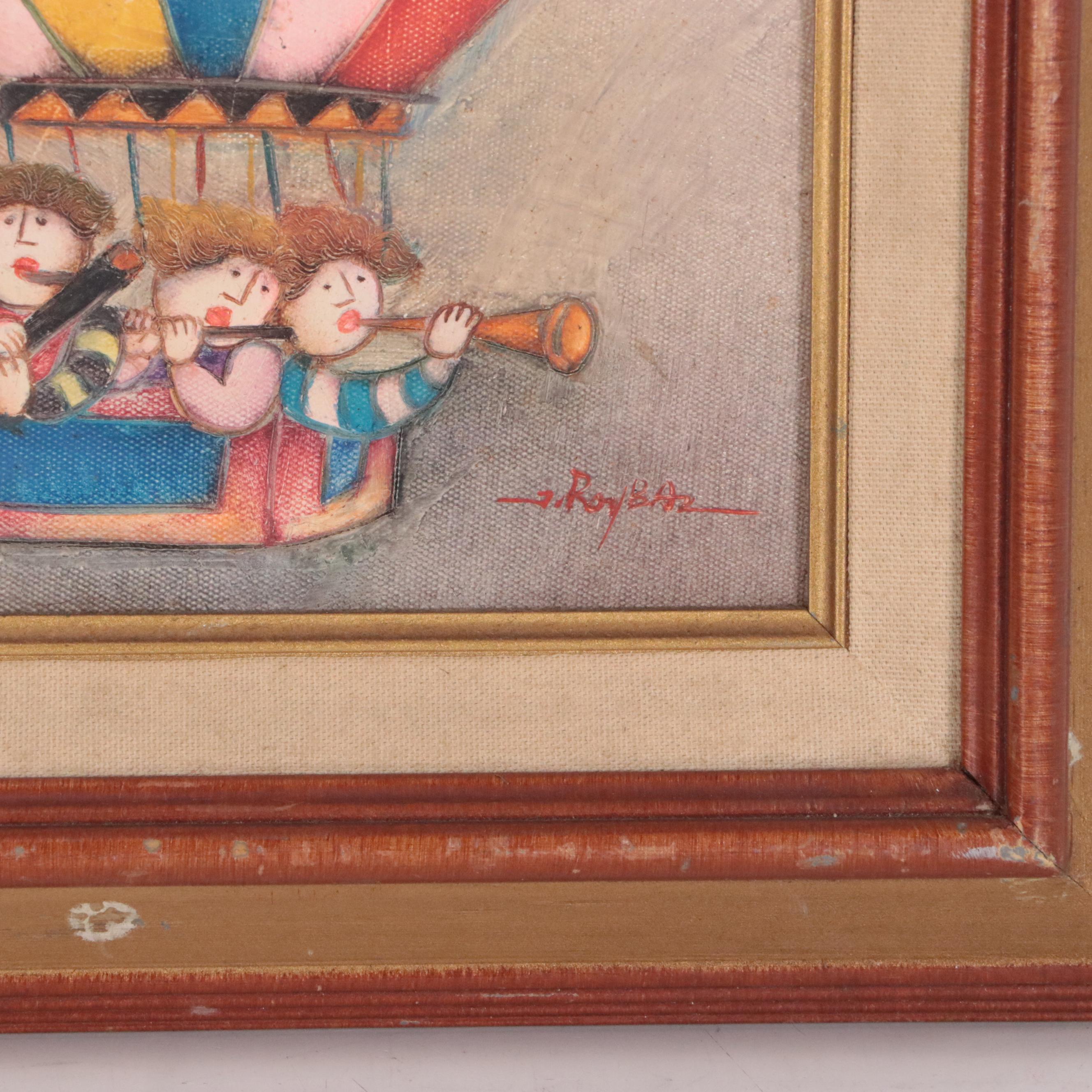 Pair of Joyce Roybal Oil Paintings of Children, Mid to Late 20th Century