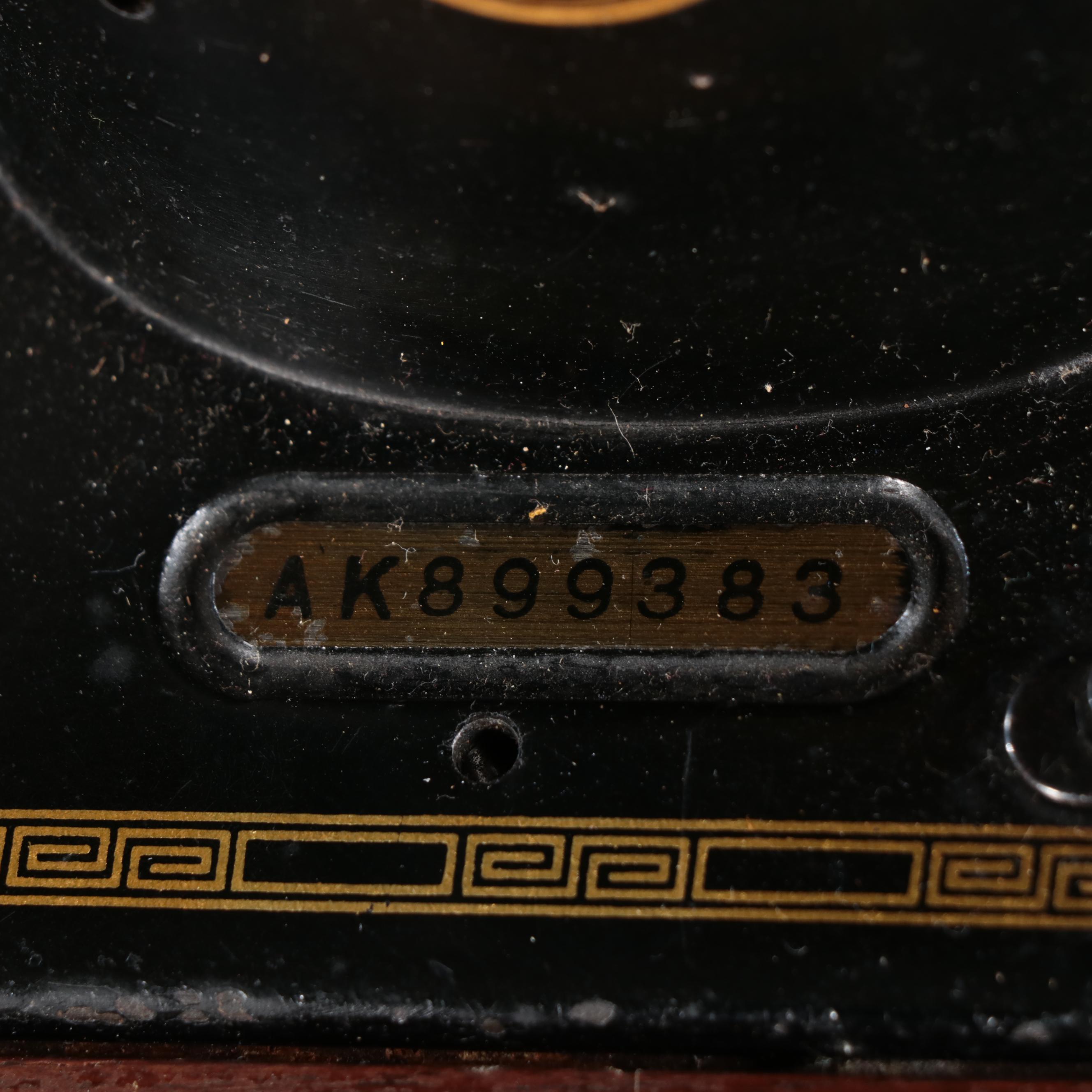 Singer Sewing Machine Model 201 with Wooden Sewing Table, 1952