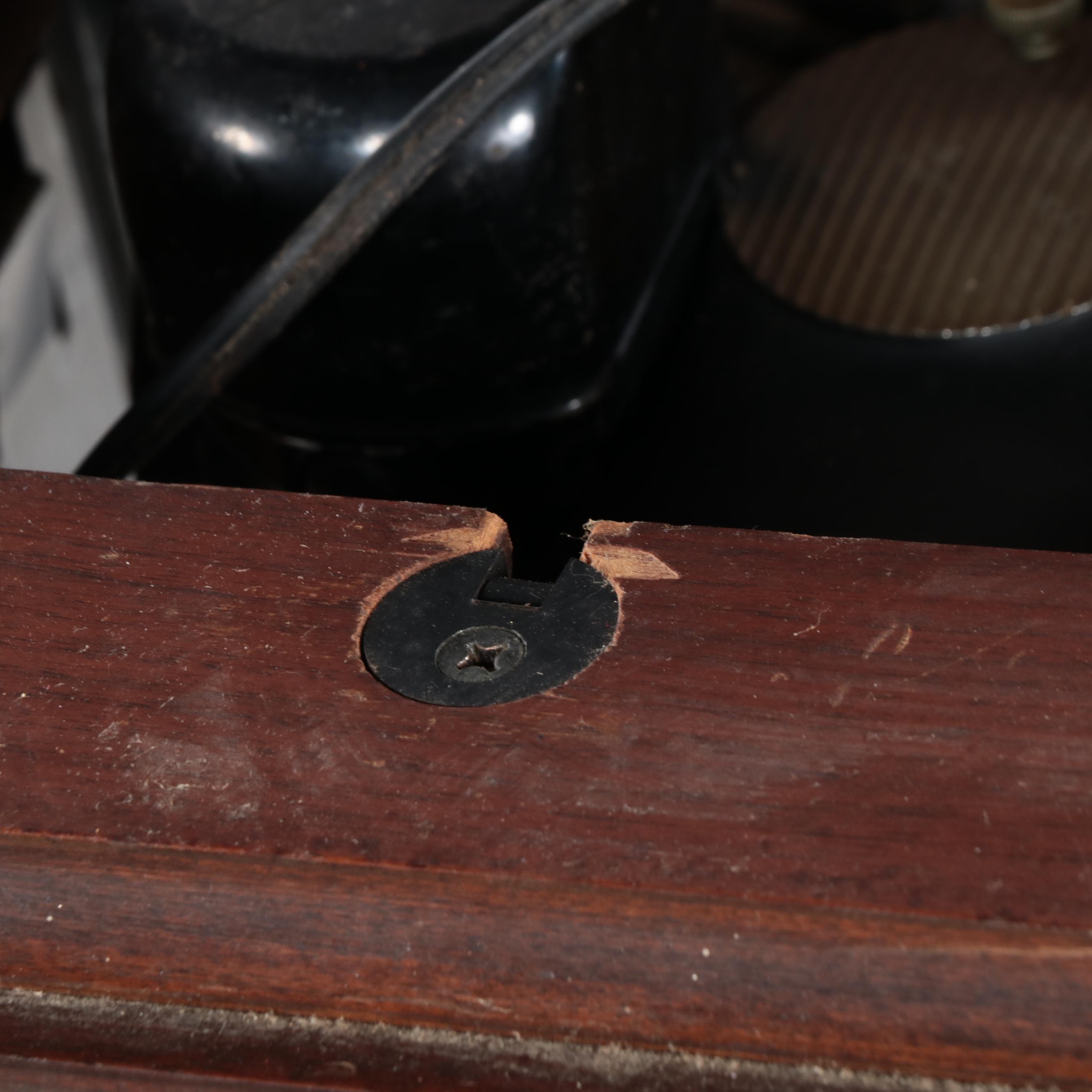 Singer Sewing Machine Model 201 with Wooden Sewing Table, 1952