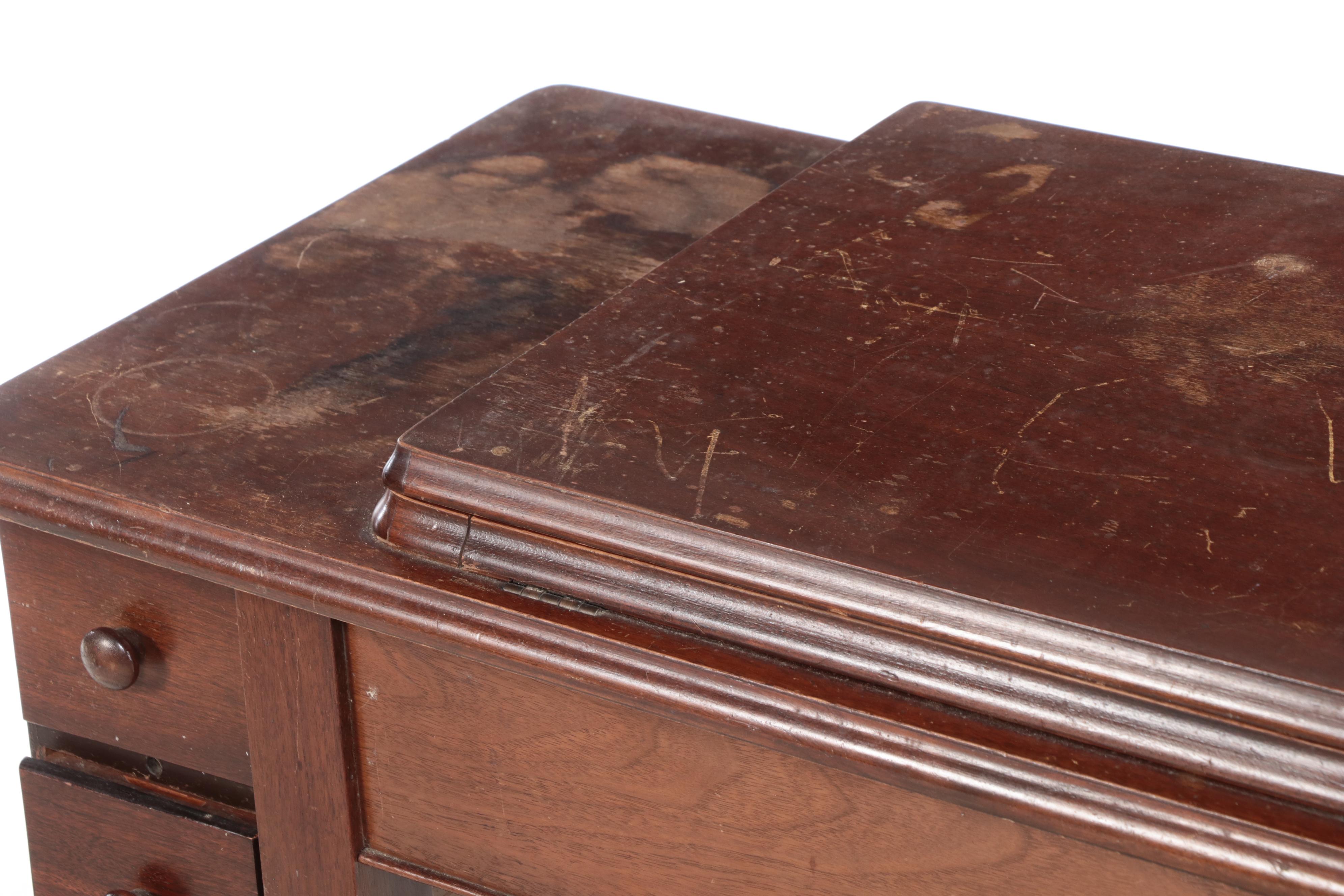 Singer Sewing Machine Model 201 with Wooden Sewing Table, 1952