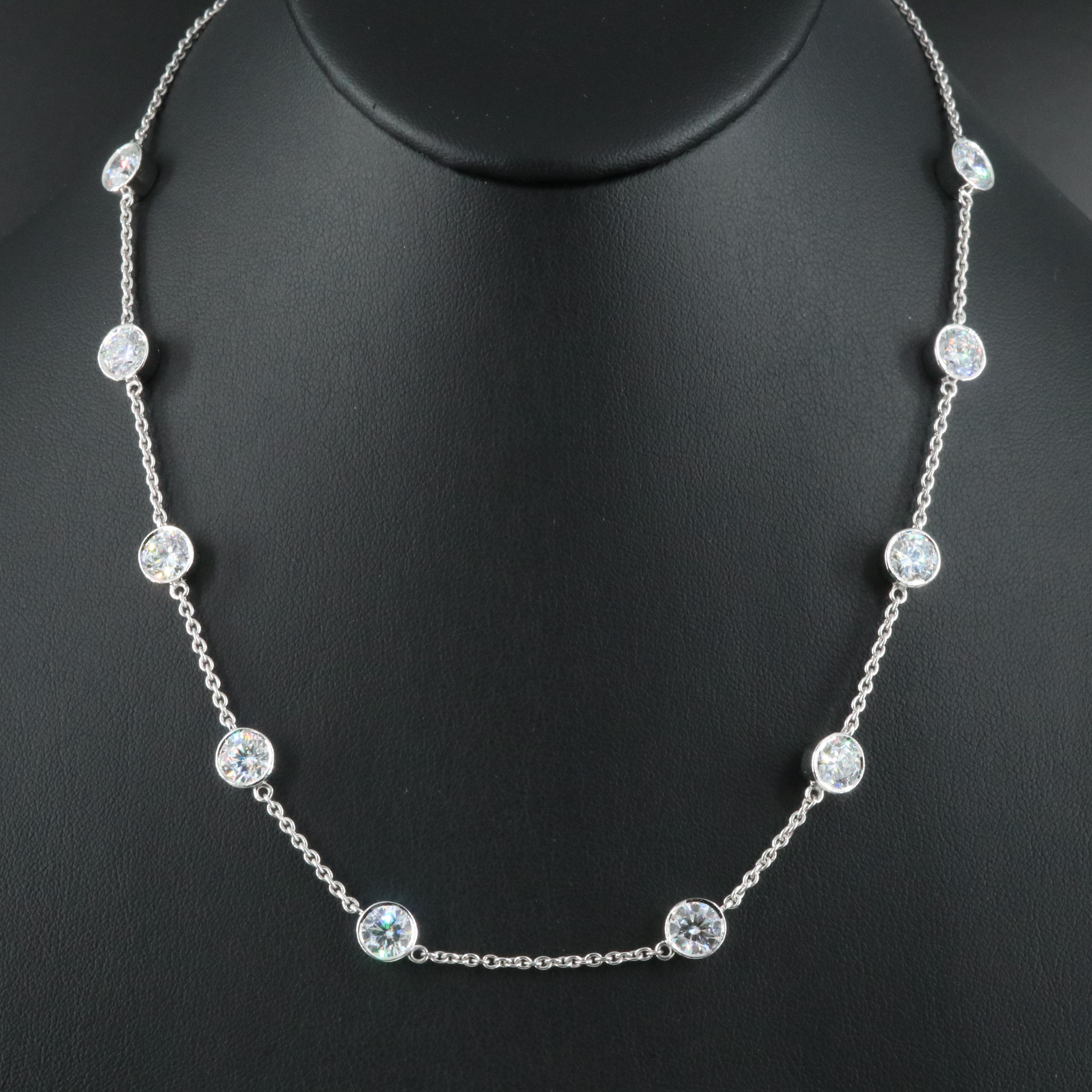 14K 10.50 CTW Lab Grown Diamond Station Necklace