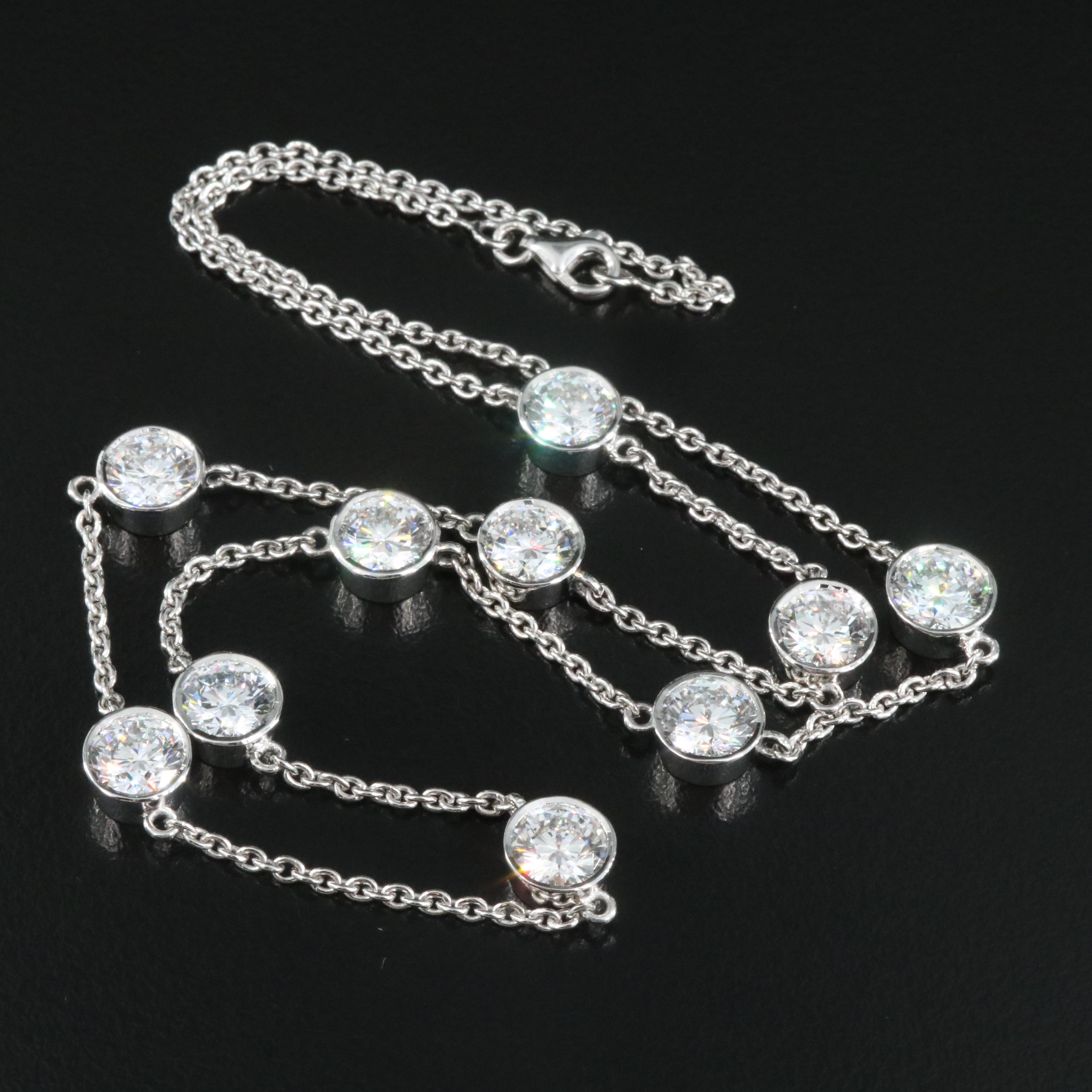 14K 10.50 CTW Lab Grown Diamond Station Necklace