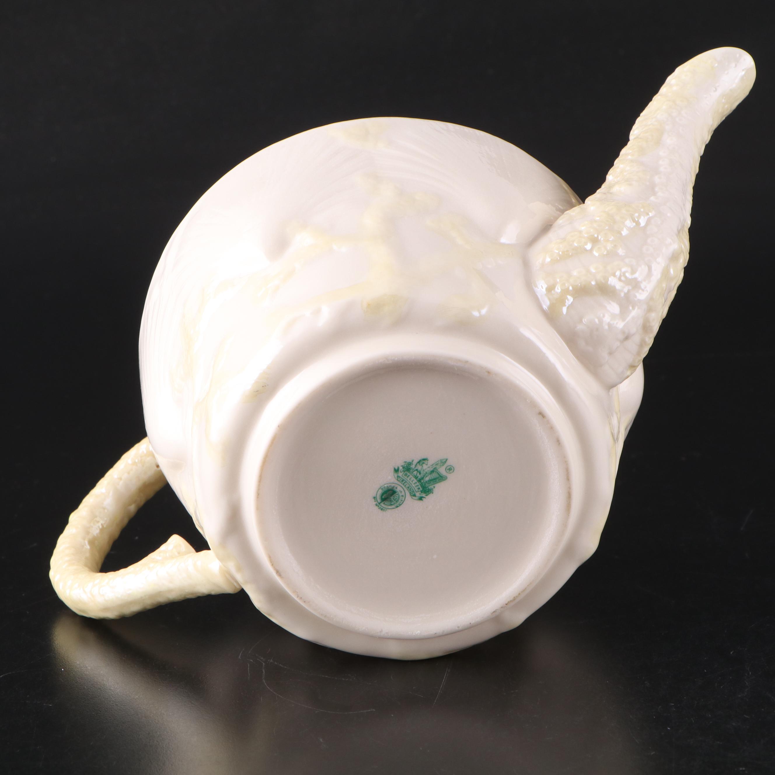 Belleek New Shell Yellow Porcelain Teapot, Biscuit Jars, Vases, Bell and More