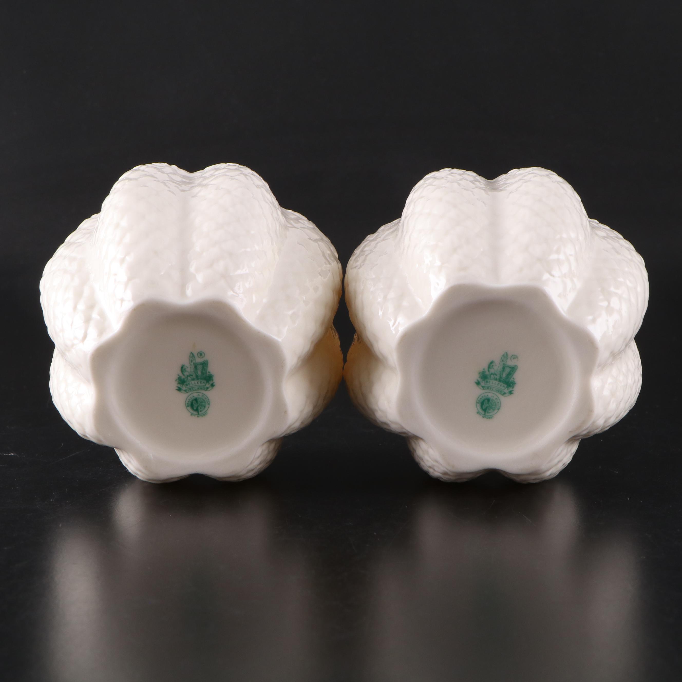 Belleek New Shell Yellow Porcelain Teapot, Biscuit Jars, Vases, Bell and More