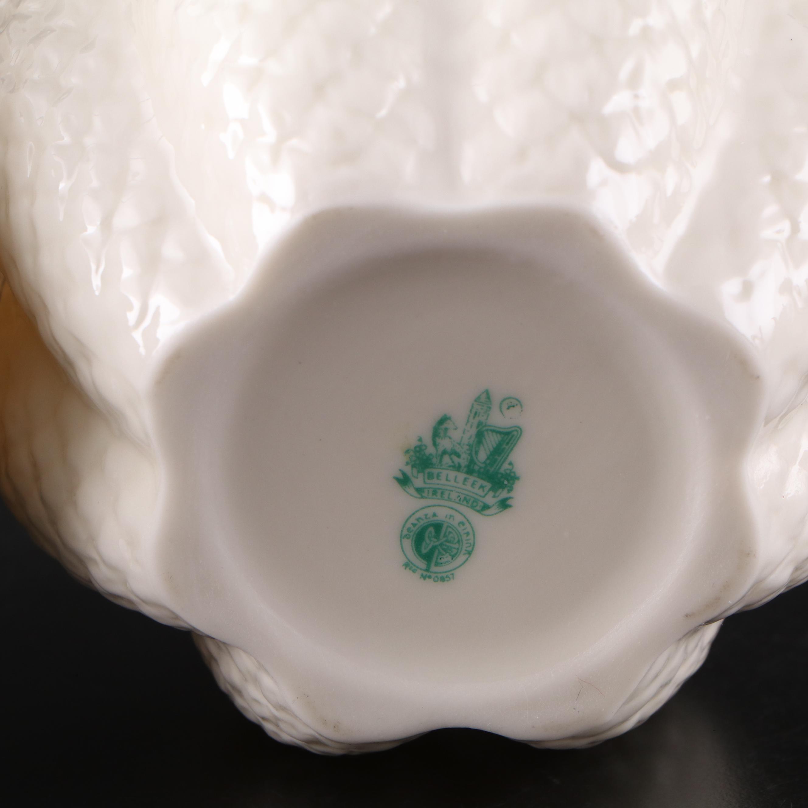 Belleek New Shell Yellow Porcelain Teapot, Biscuit Jars, Vases, Bell and More