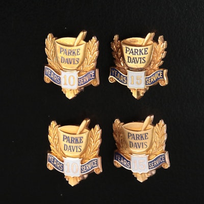 10K Enamel Service Award Pins